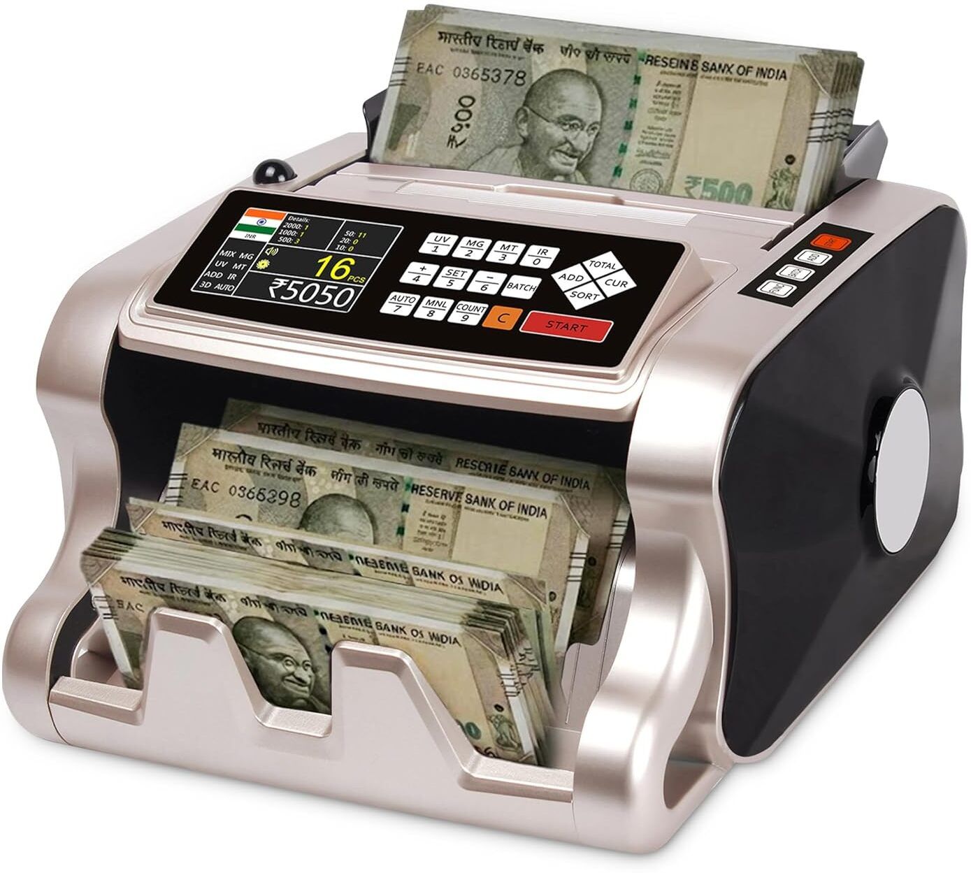 WhiteTech Fully Automatic Mix Note Currency Money Cash Value Counting Machine Note Counting Machine-picture-28