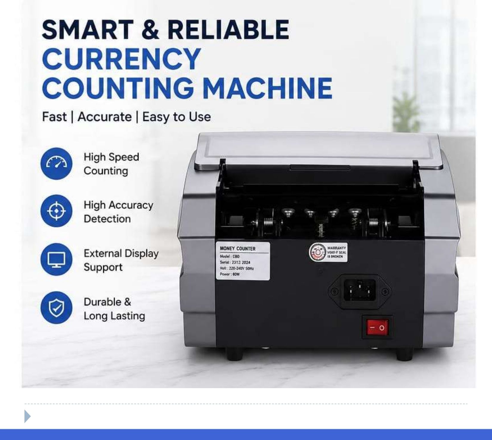 BANKO Value Counting Machine with Fake Note Detection, LCD DisplayNC16 Note Counting Machine-image-5