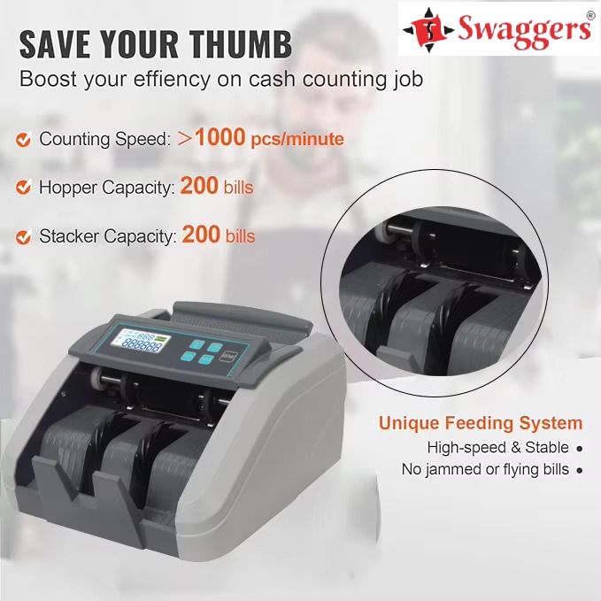 SWAGGERS Supreme Quality Money Counting Machine with MG,UV,IR Fake Detection- LCD Display Note Counting Machine-picture-16