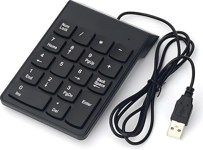 BKC USB 2.0 Wired Numeric Keypad Slim Mini Number Pad Digital Keyboard 18 Keys Wired Number Pad-picture-40