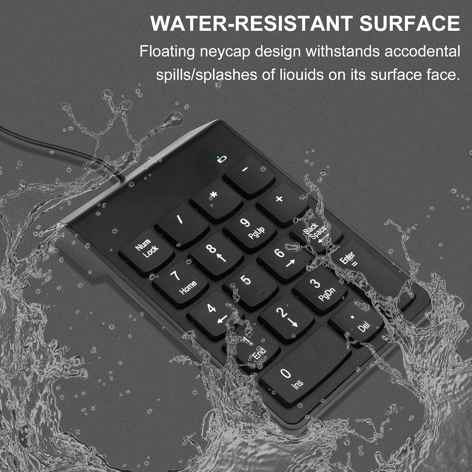 Sancy USB 2.0 Wired Numeric Keypad Slim Mini Number Pad Digital Keyboard 18 Keys Wired Number Pad