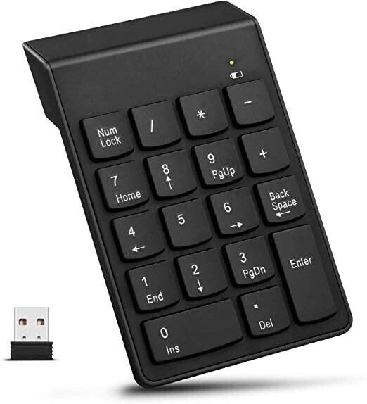 MESHIV Mini Portable Numeric keypad with 18 Keys for Laptop Notebook Desktop Macbook Wireless Number Pad-picture-33
