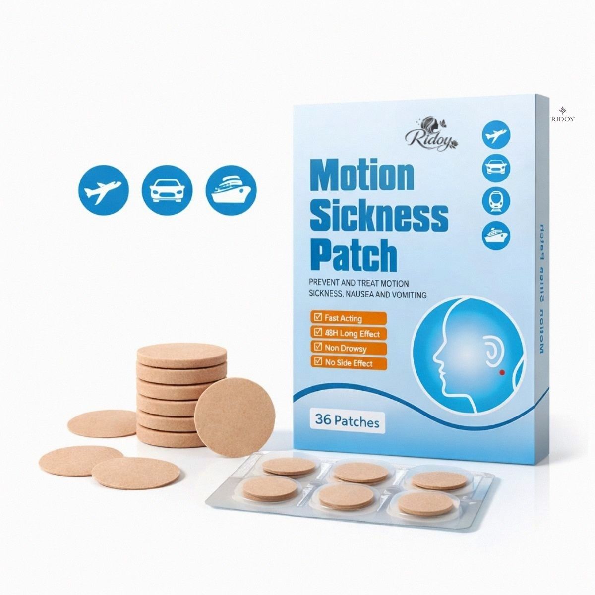 Motion Sickness Sticker | Advanced Vomiting Relief Patch Support Line - Motion Nursing Breast Pad-image-10