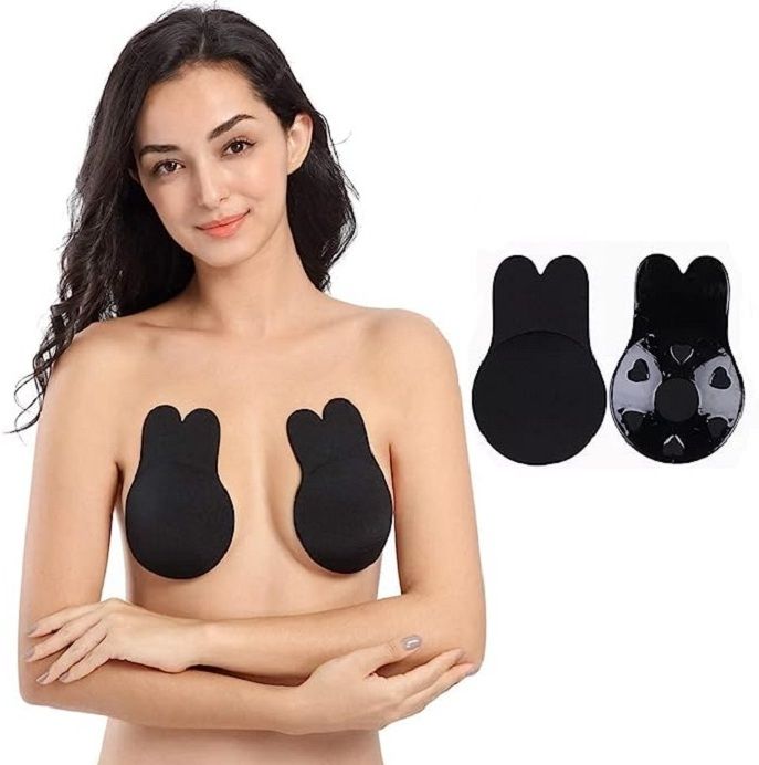 Multipurpose Sports Breast Lift Bra Boob Tape, Nipple Pads, Black, Free-Size Nursing Breast Pad