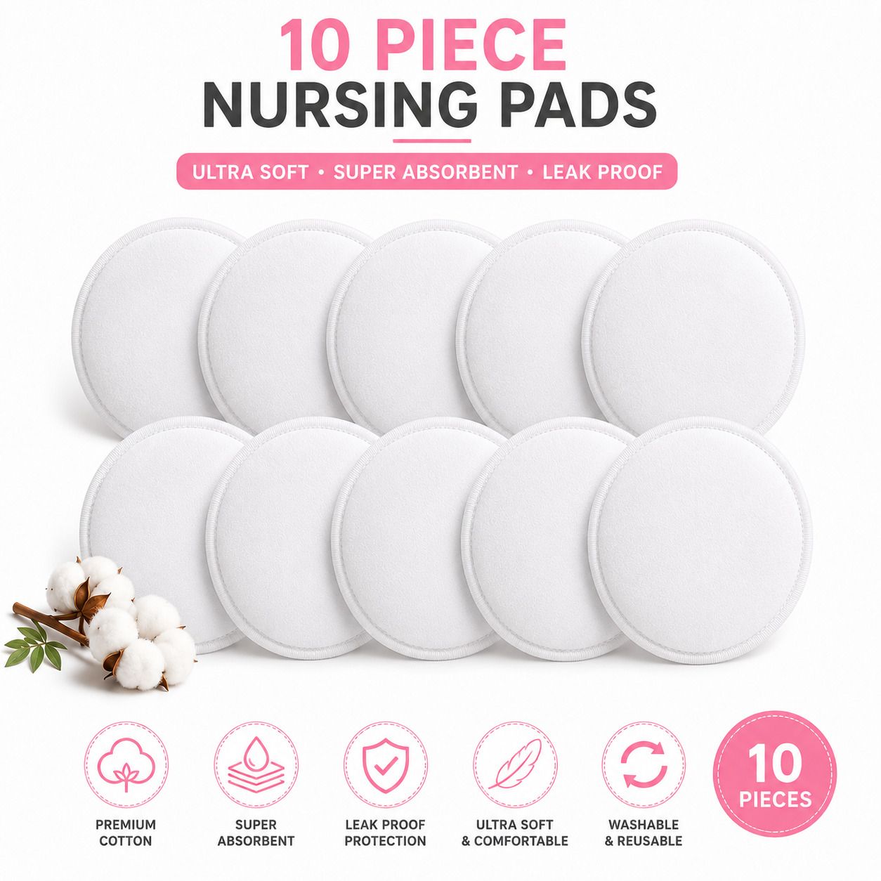 Leakproof Reusable Nursing Breast Pads | Maternity Essential Nursing Breast Pad-image-26