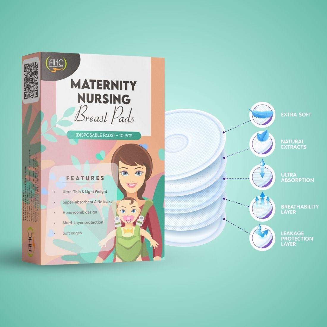 Ultra Soft Disposable Breast Pads 10 Pcs Leak-Proof Honeycomb Nursing Pads Nursing Breast Pad-image-44