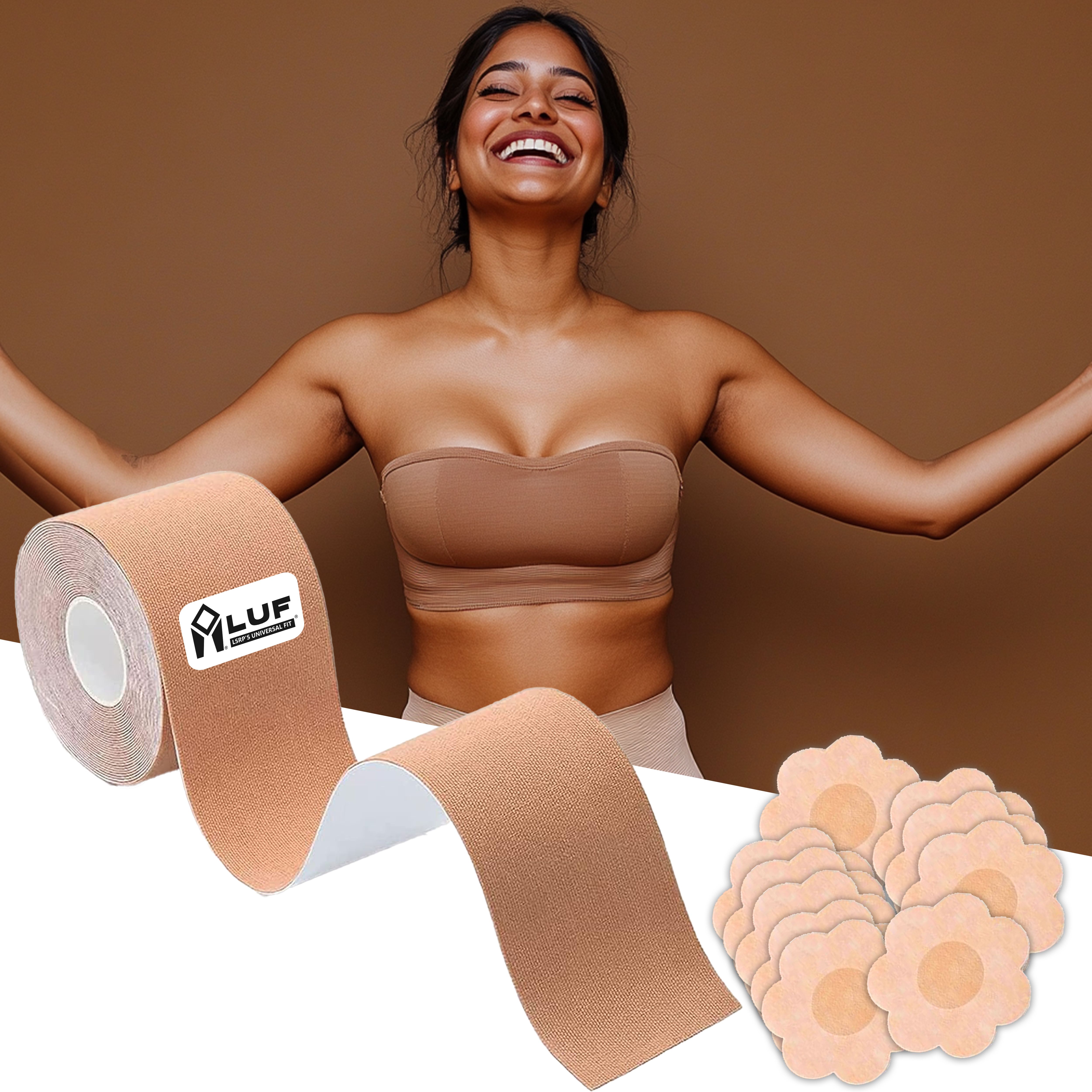 Tape for Girls & Women's, Tape For Breast Cotton Push Up Bra Petals / Boob Tape Nursing Breast Pad-image-3
