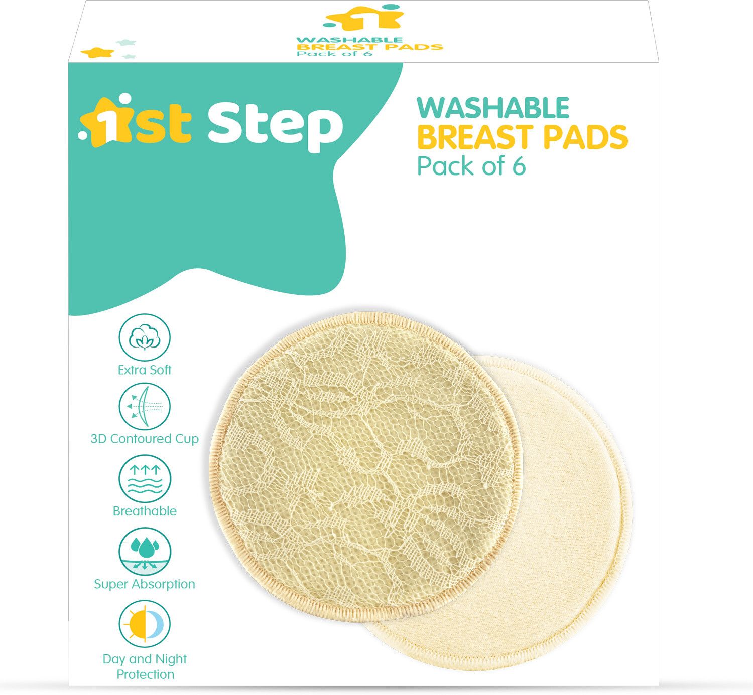 1st step Ultra Thin HoneyComb Lining, Extra Soft Super Absorbent Reusable and Washable Nursing Breast Pad-picture-8