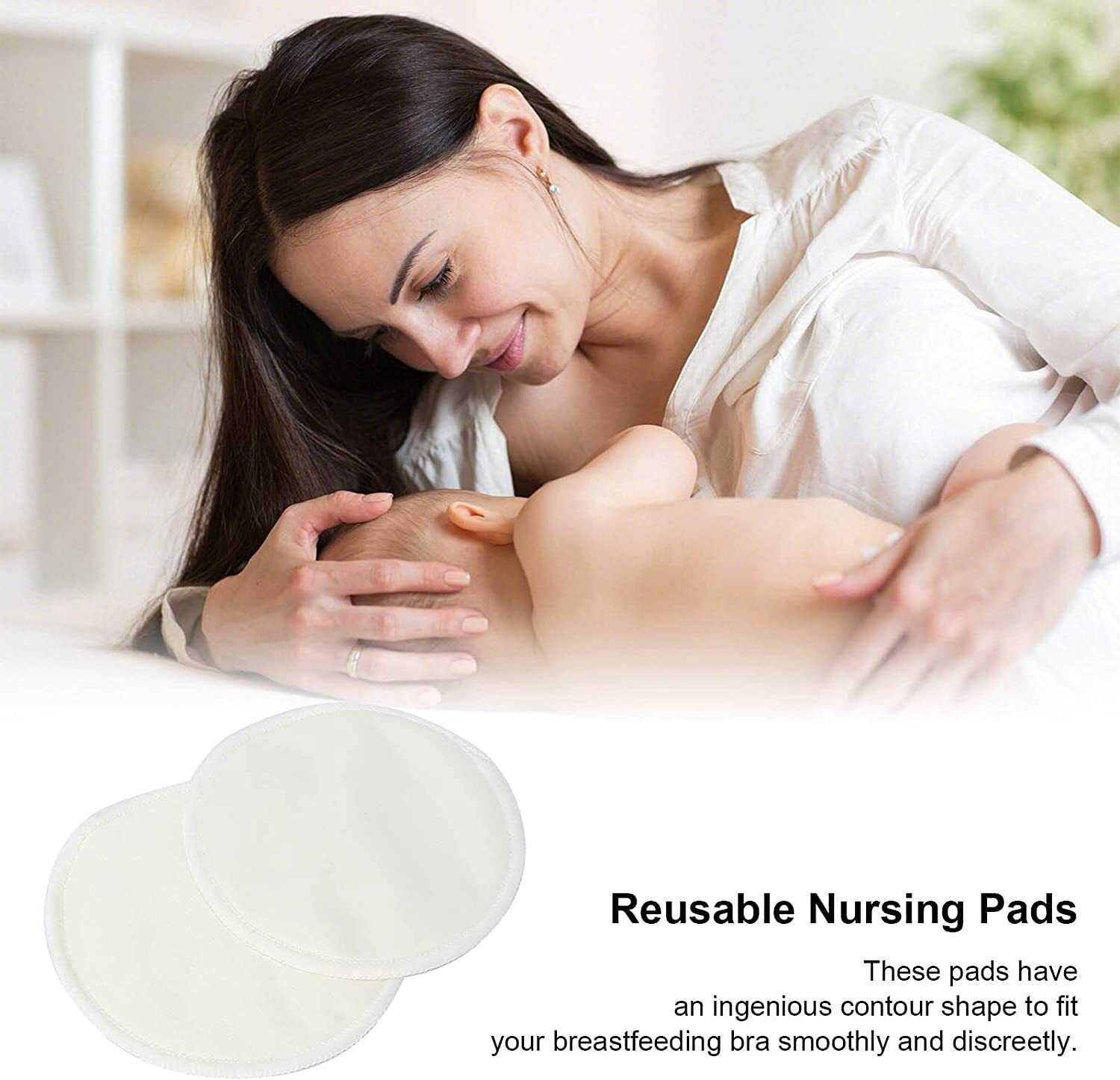 Washable High Absorbent Maternity - White Nursing Breast Pad-image-16