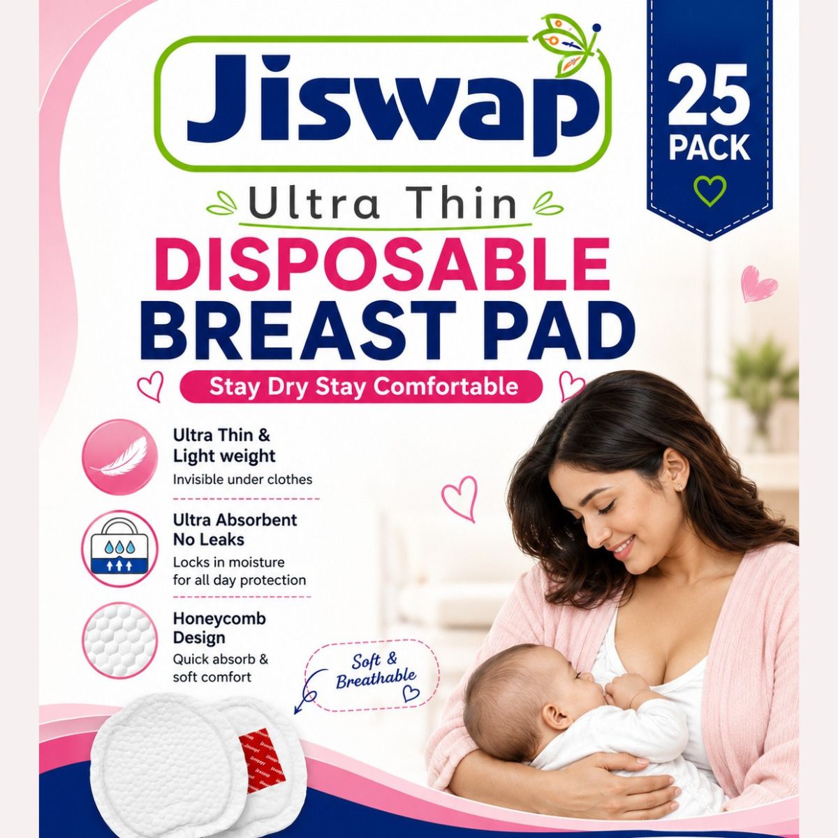 Breast Pads for Women| Highly Absorbent 80 ml | Leakproof Maternity Nursing Pads Nursing Breast Pad-image-35