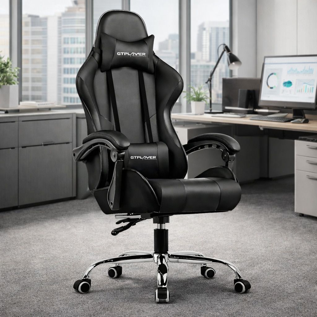 #1USA Multi-Functional Ergonomic Leatherette Office Adjustable Arm Chair-image-30