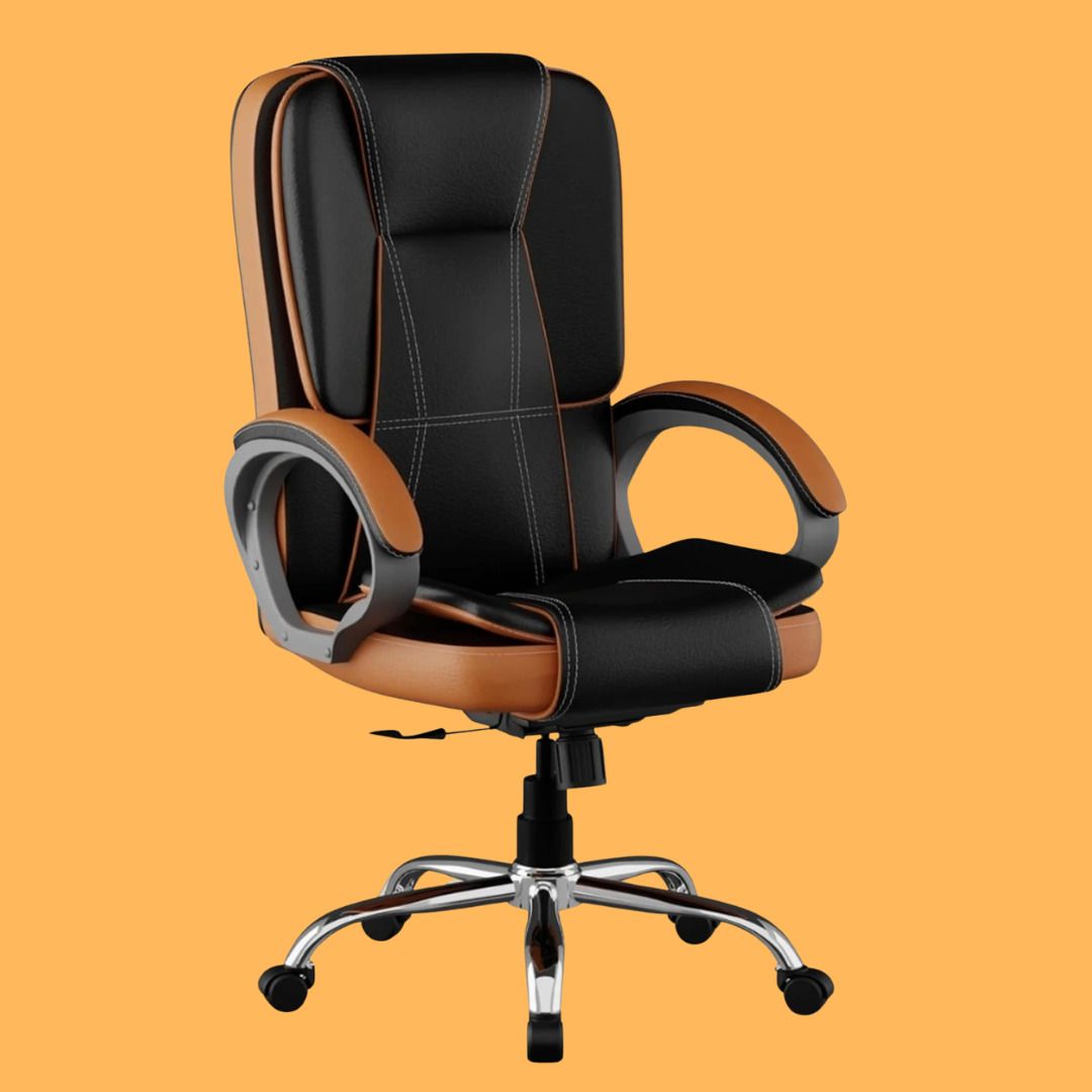 Executive Office Chair Leatherette High Back Swivel Adjustable Computer Chair Leather Office Adjustable Arm Chair-image-46