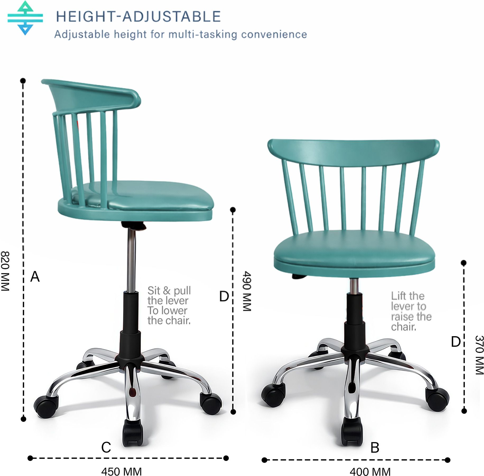 Royal Revolving, Unique Design, Height Adjustable, Home/Study/Computer/Desk Leatherette Office Executive Chair-image-22