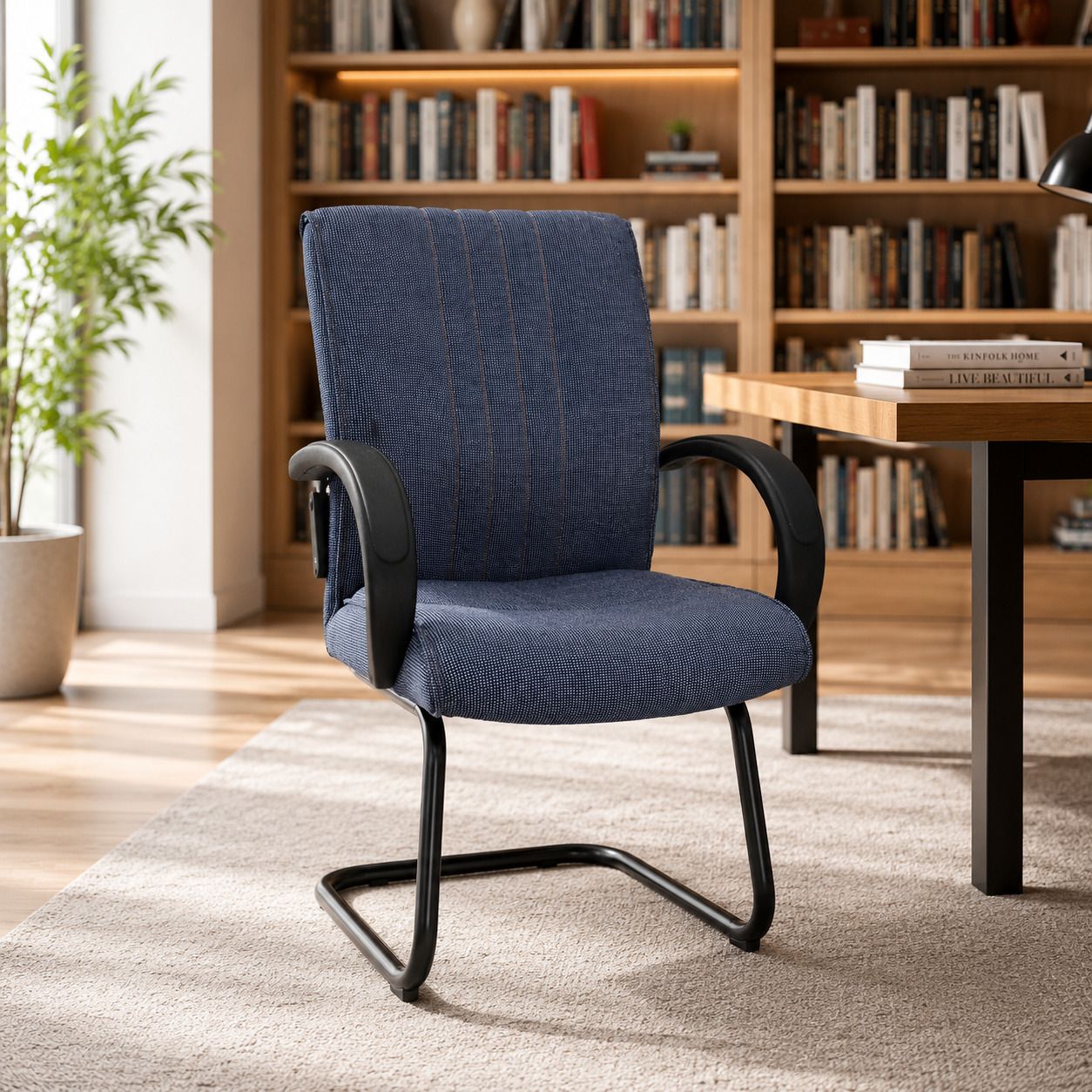 Mid Back Ergonomic Office Chair Heavy Duty Black Metal Base Mesh Office Arm Chair-image-14