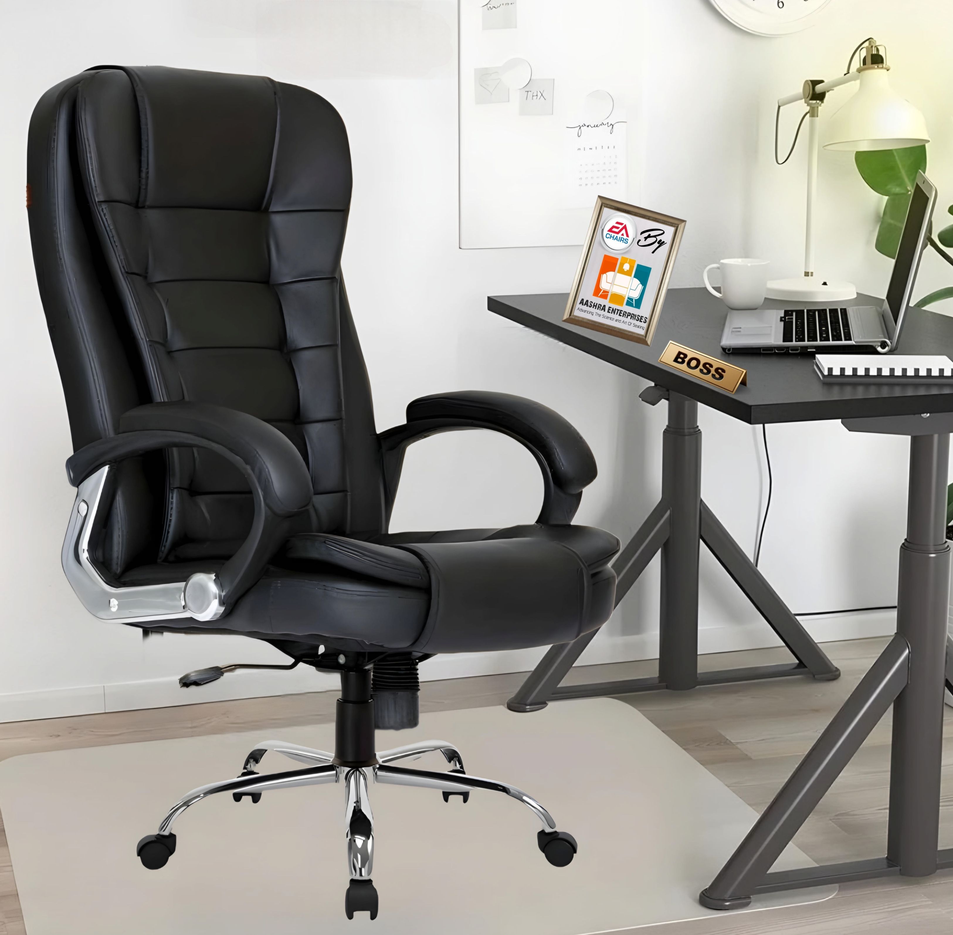aashra enterprises E.A NIOR B-58 High Back Boss Chair Made With 1st Grade High Density Foam Quality Leatherette Office Conference Chair-picture-12