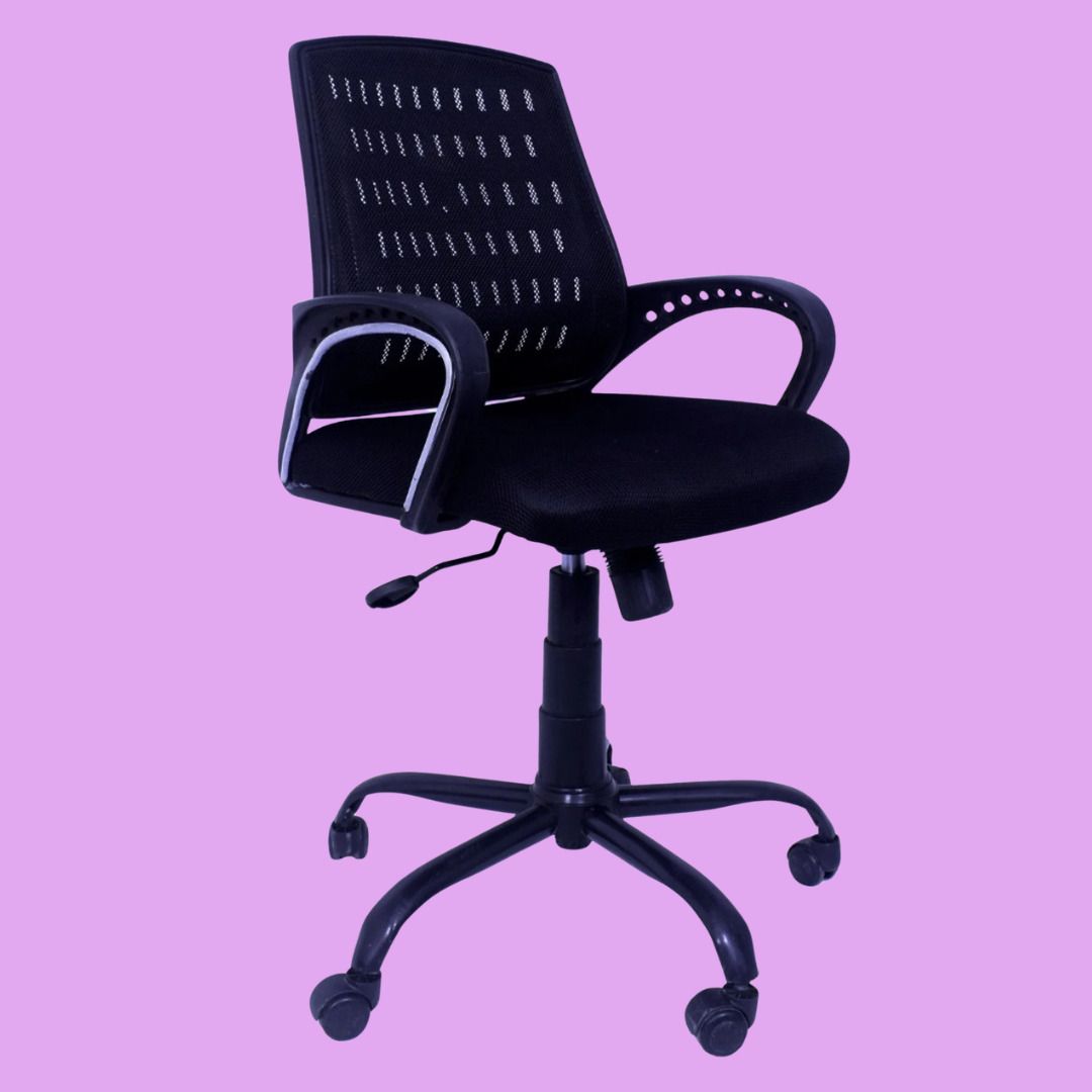 Office Study Chair Ergonomic Revolving Computer Desk Chair Adjustable Black Linen Office Conference Chair-image-41