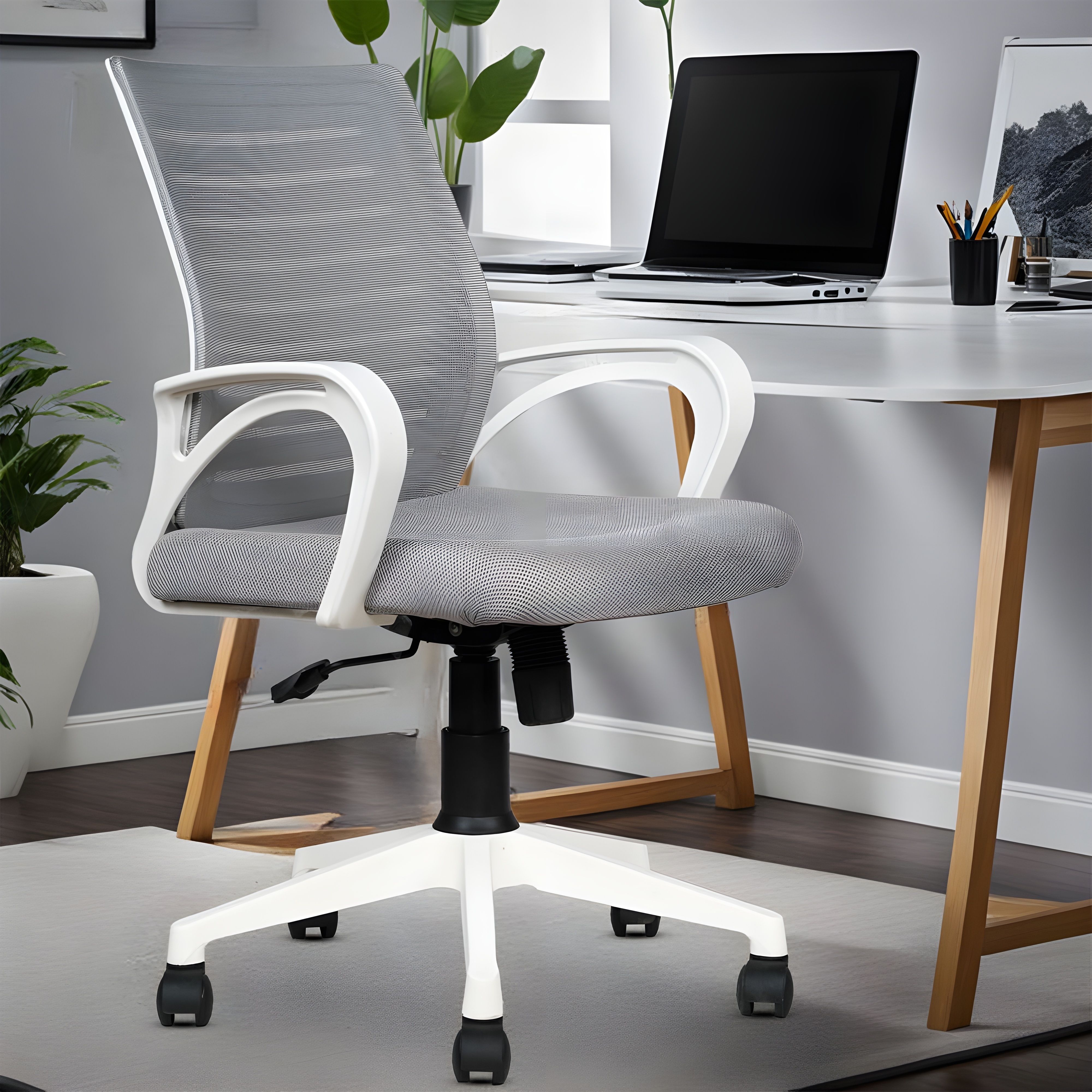 MRC Boom Mesh Mid Back Office Ergonomic Chair Mesh Office Arm Chair-image-3
