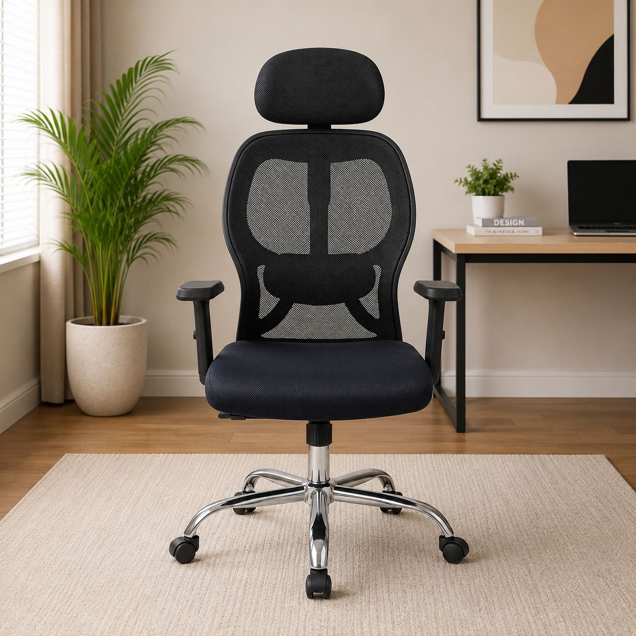 raika furniture Ergonomic Mesh Executive Chair with Headrest Leather Office Adjustable Arm Chair-picture-39