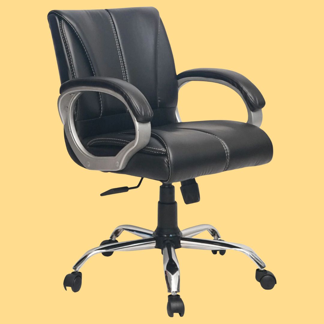 Leatherette Office Adjustable Arm Chair-image-35