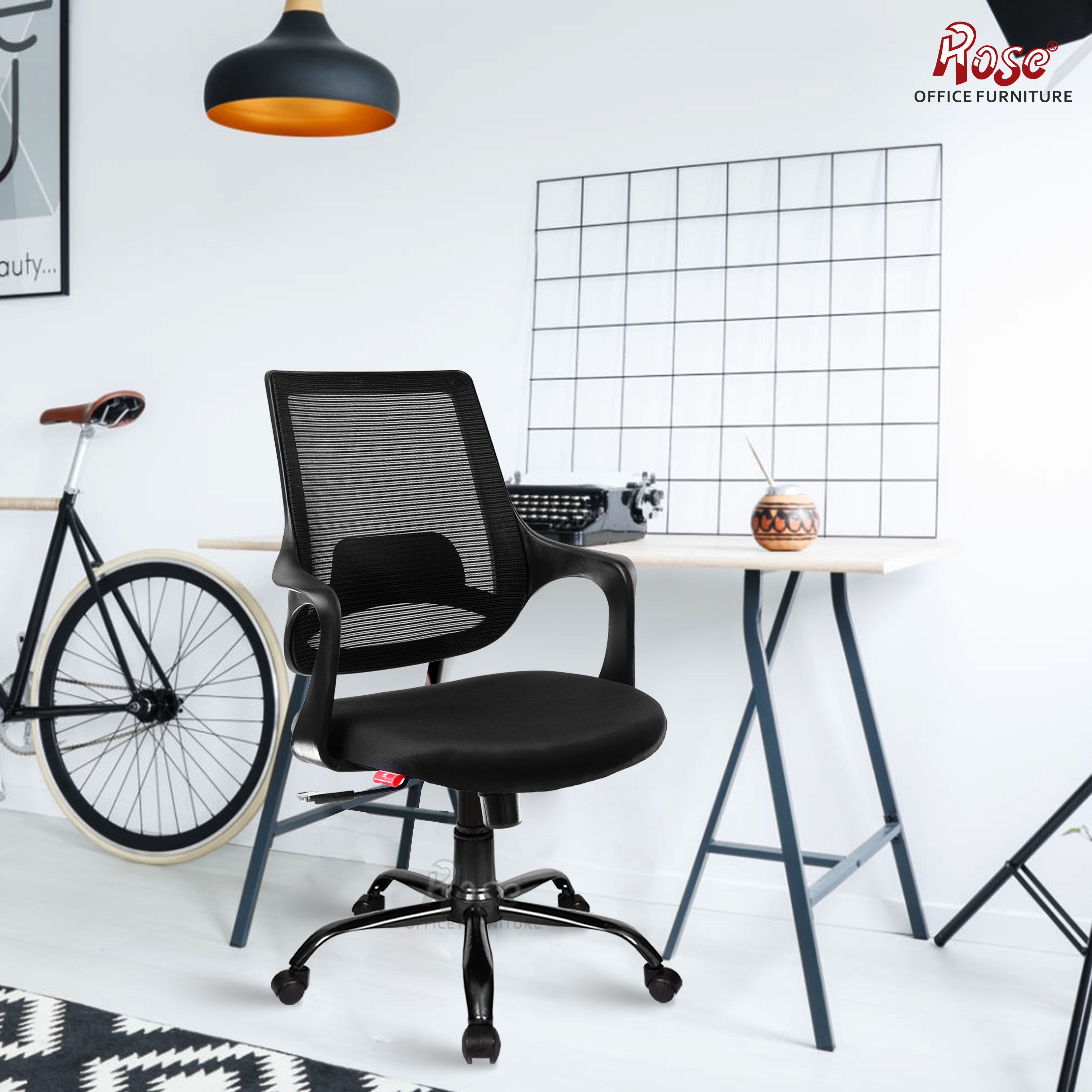 Mono | 3-Years Warranty Included | Mid-Back Ergonomic Office Chair | Revolving| Mesh Office Arm Chair-image-32