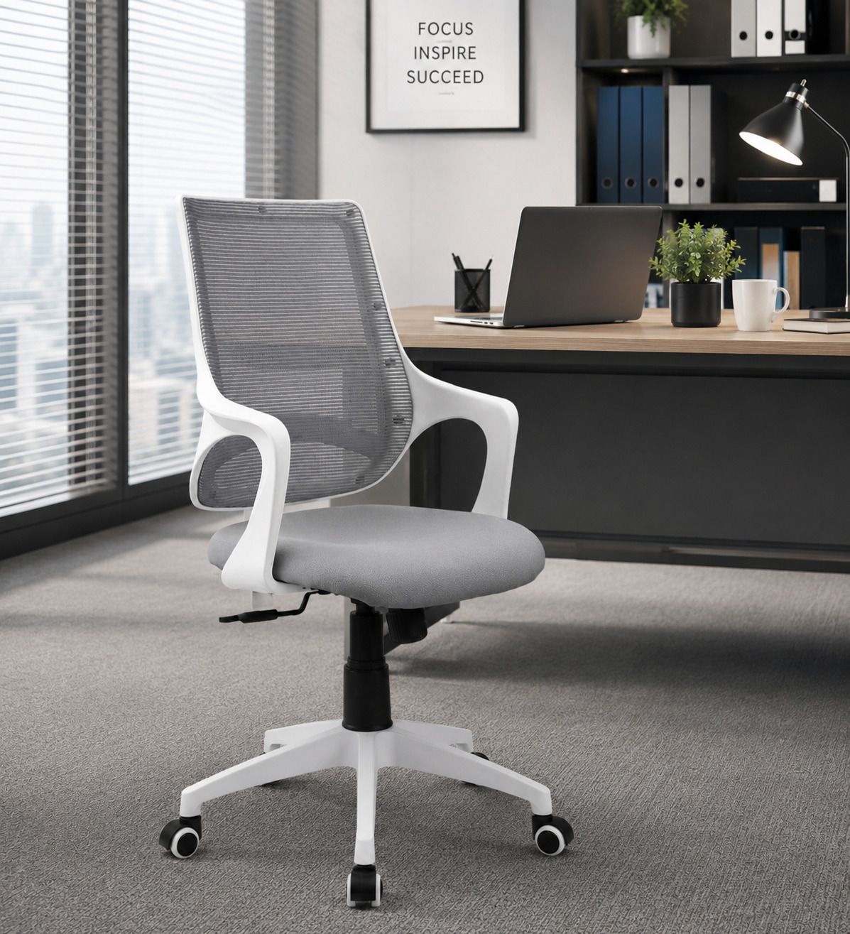 PGS Ergonomic Office Chair Fabric Office Adjustable Arm Chair-image-18