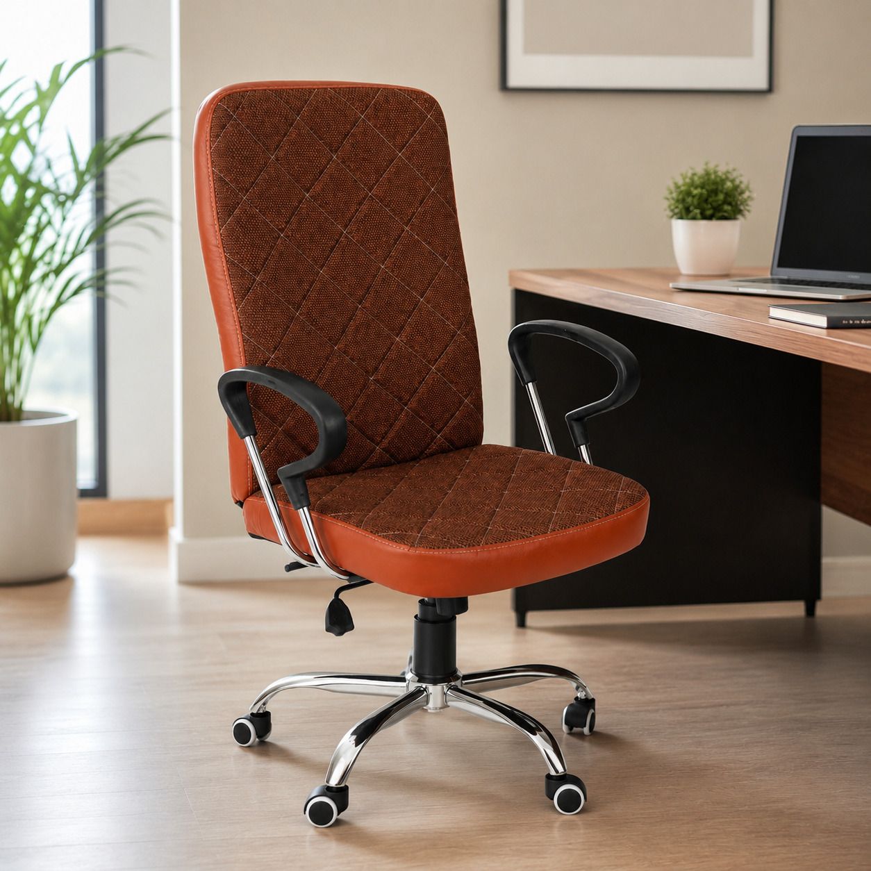 Leatherette Office Adjustable Arm Chair-image-39