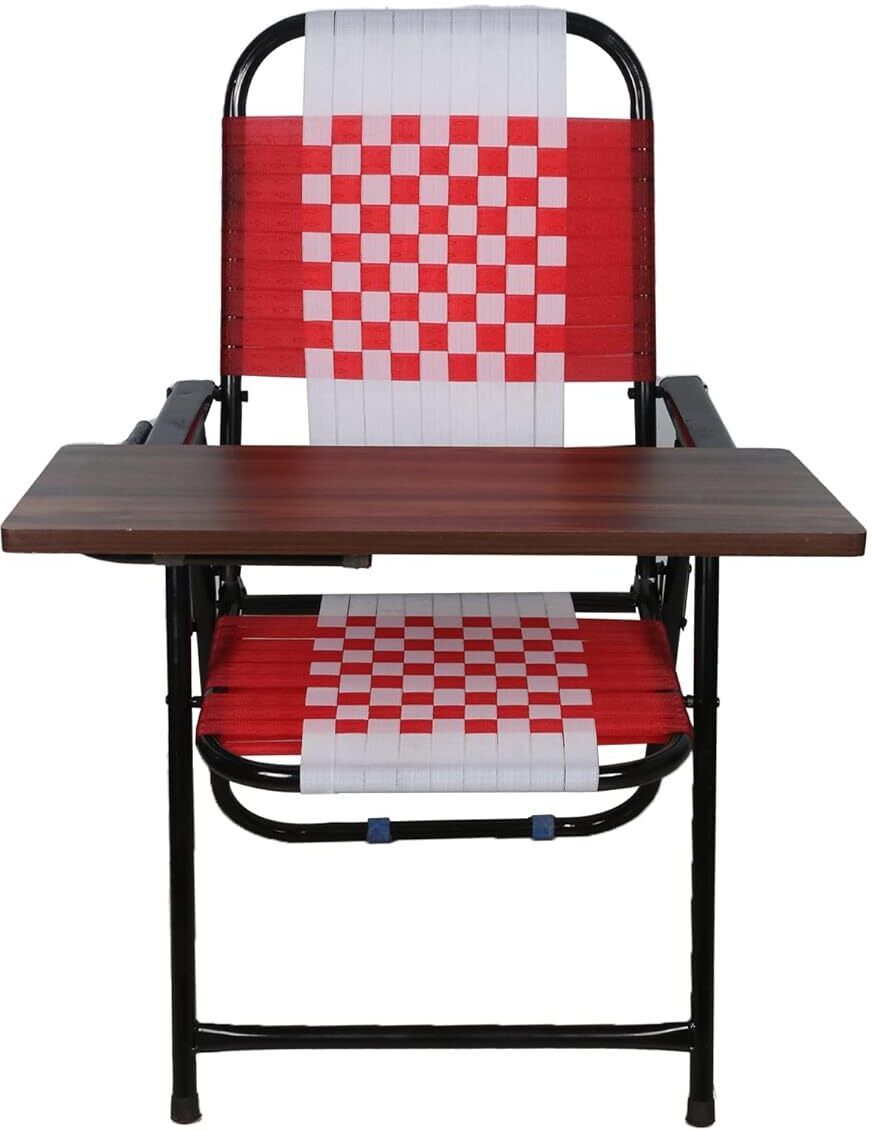 nexor Folding Study Chair Nylon Heavyduty Niwar Patta Strips & Adjustable Writing Pad Nylon Study Folding Chair-picture-33