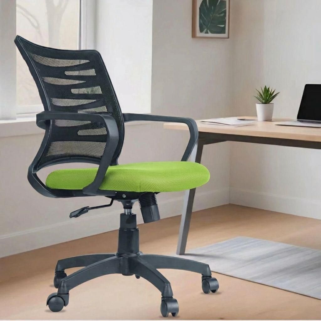 flipkart perfect homes Zig Zag Mid Back Ergonomic Office Heavy Duty Green Mesh Office Executive Chair-picture-18