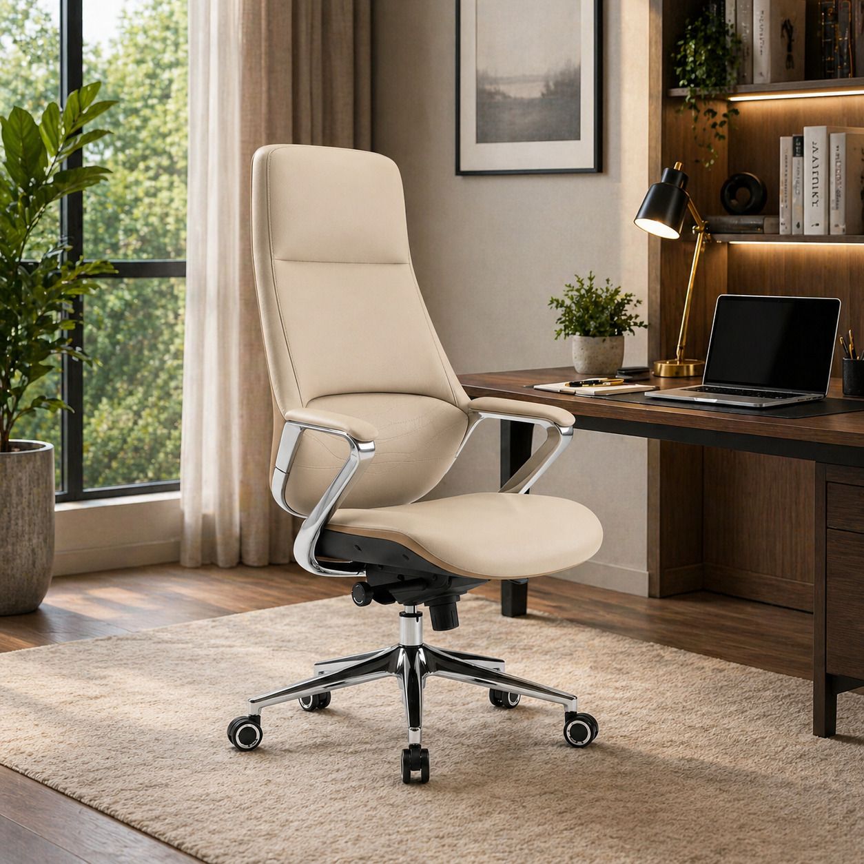 Executive Ergo Premium Chair | High-back design | High Adjustable Mechanism Leatherette Office Arm Chair-image-6
