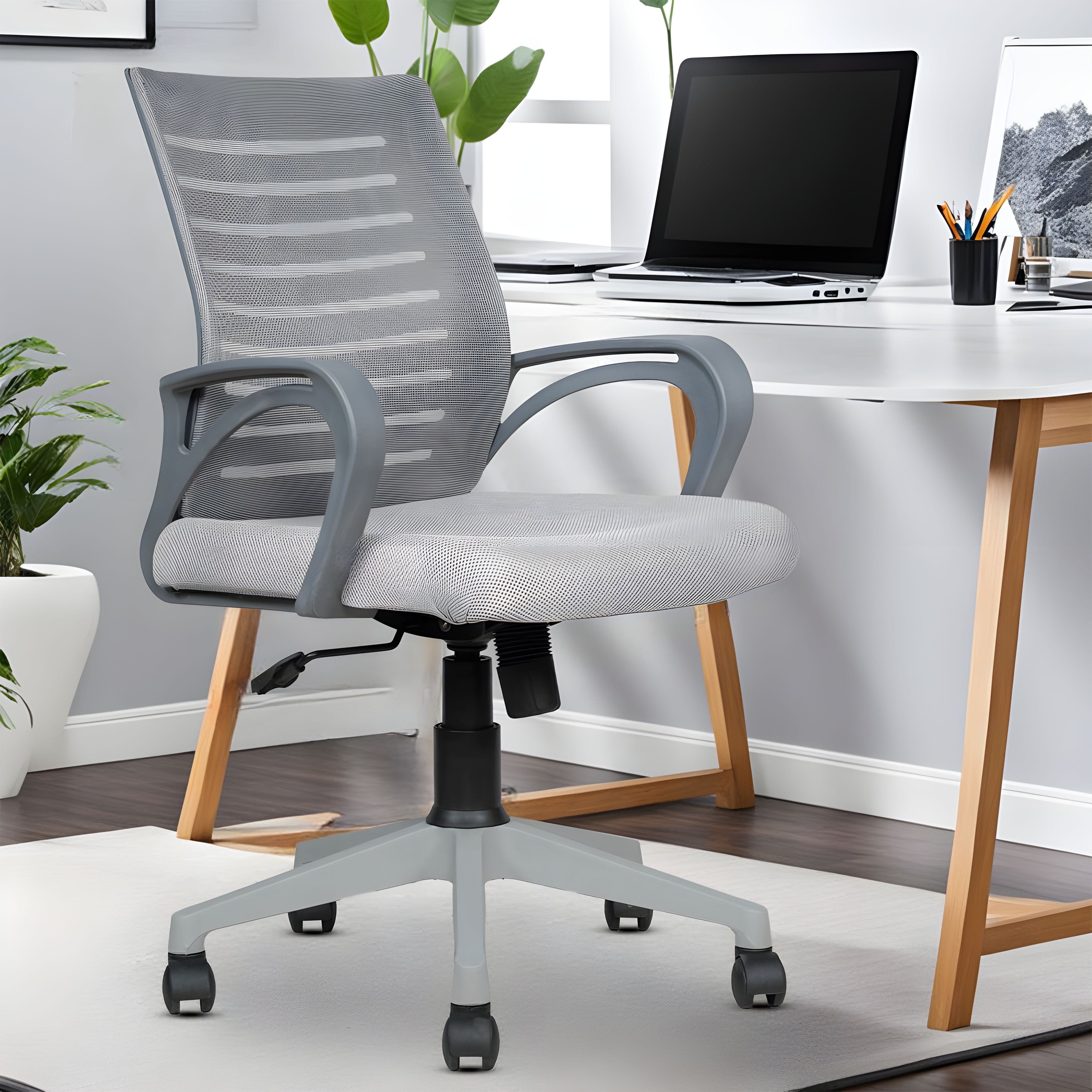 MRC Boom Mesh Mid Back Office Ergonomic Chair Mesh Office Arm Chair-image-48