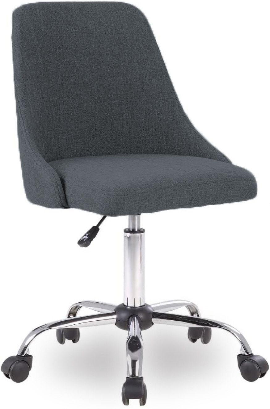 Height-Adjustable Swivel Fabric Upholstery Office Study Desk Chair in Dark Grey Fabric Office Executive Chair-image-47