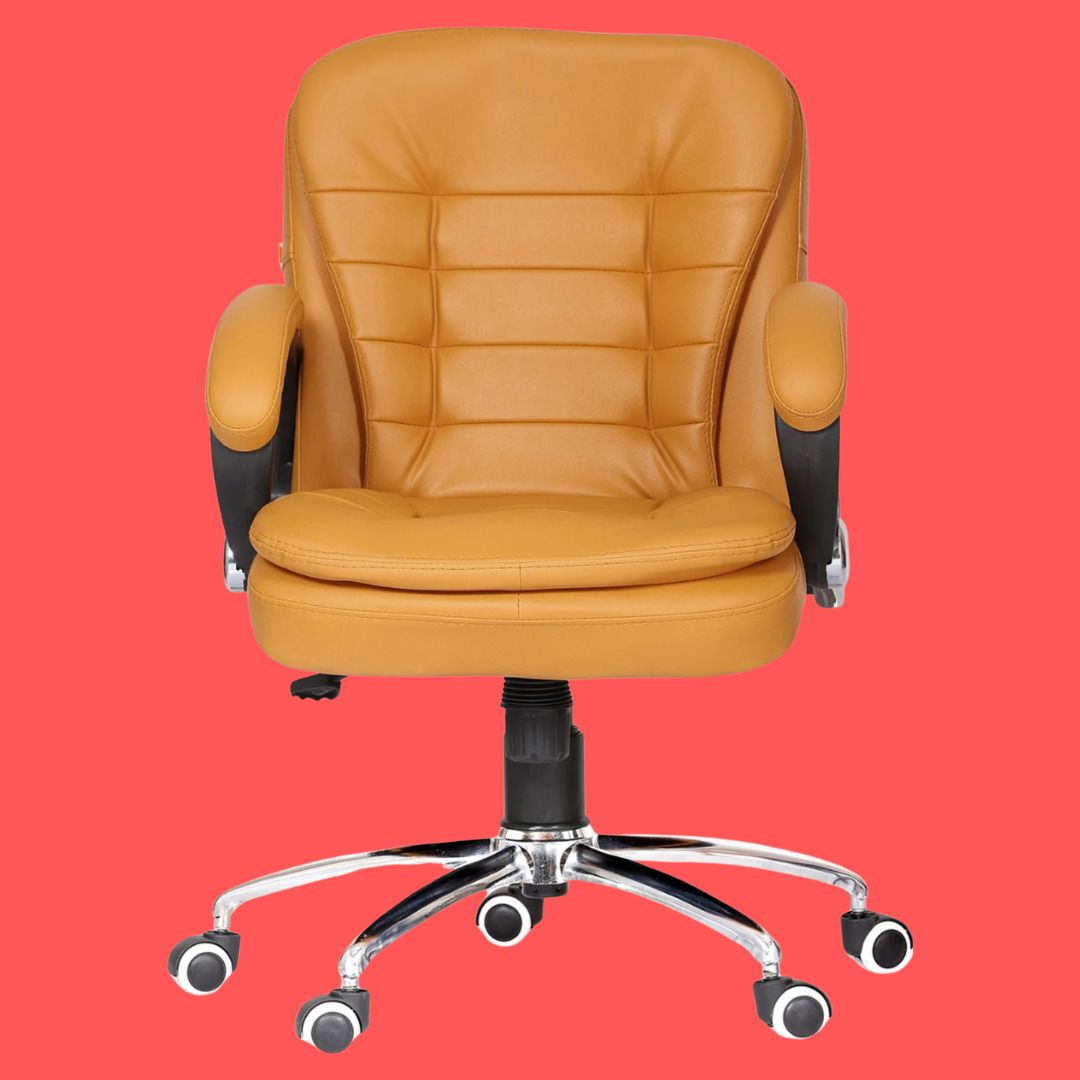 shlindia Office Chair with High Back Cushioned Seat and Chrome Base Leather Office Adjustable Arm Chair-picture-31