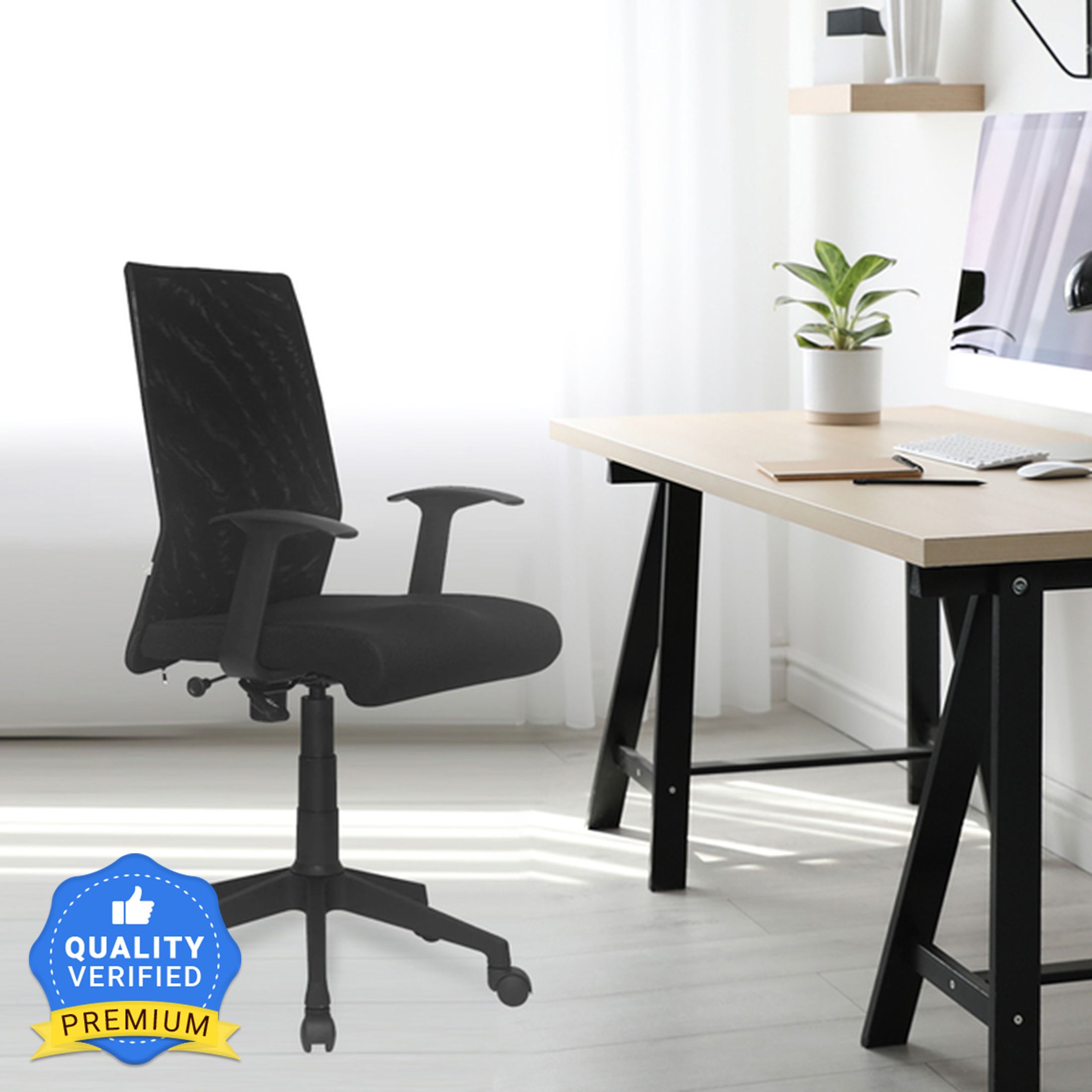 Thames Leatherette Office Arm Chair-image-3