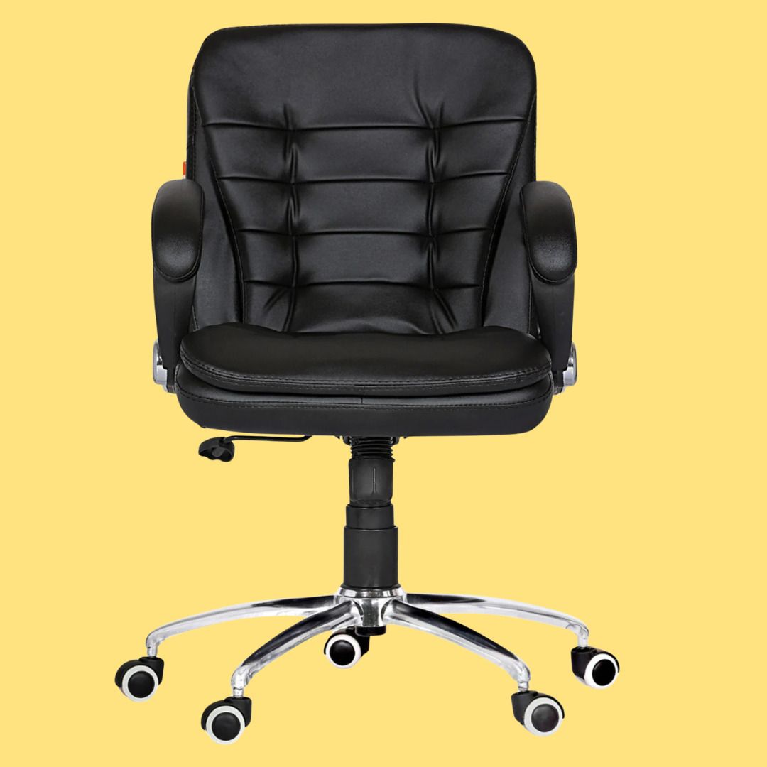 Executive Office Chair Leatherette High Back Swivel Adjustable Computer Chair Leather Office Adjustable Arm Chair-image-45