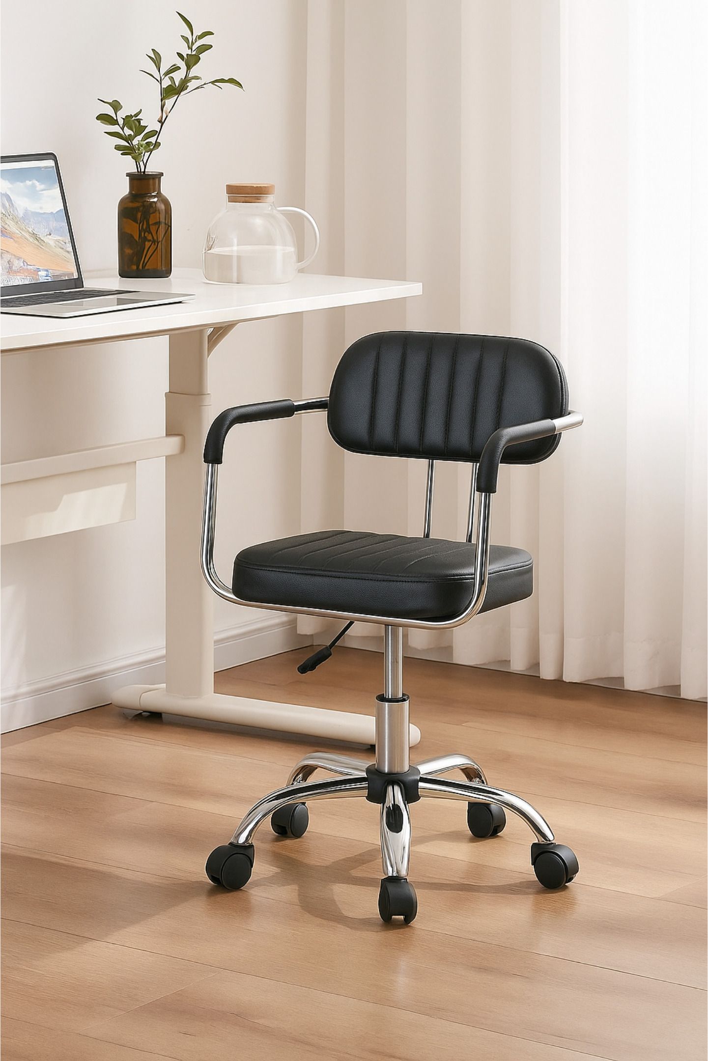 Swift Study & Work from Home Office Chair with 1 Yrs Parts Repl. Wrty Leatherette Office Arm Chair-image-26