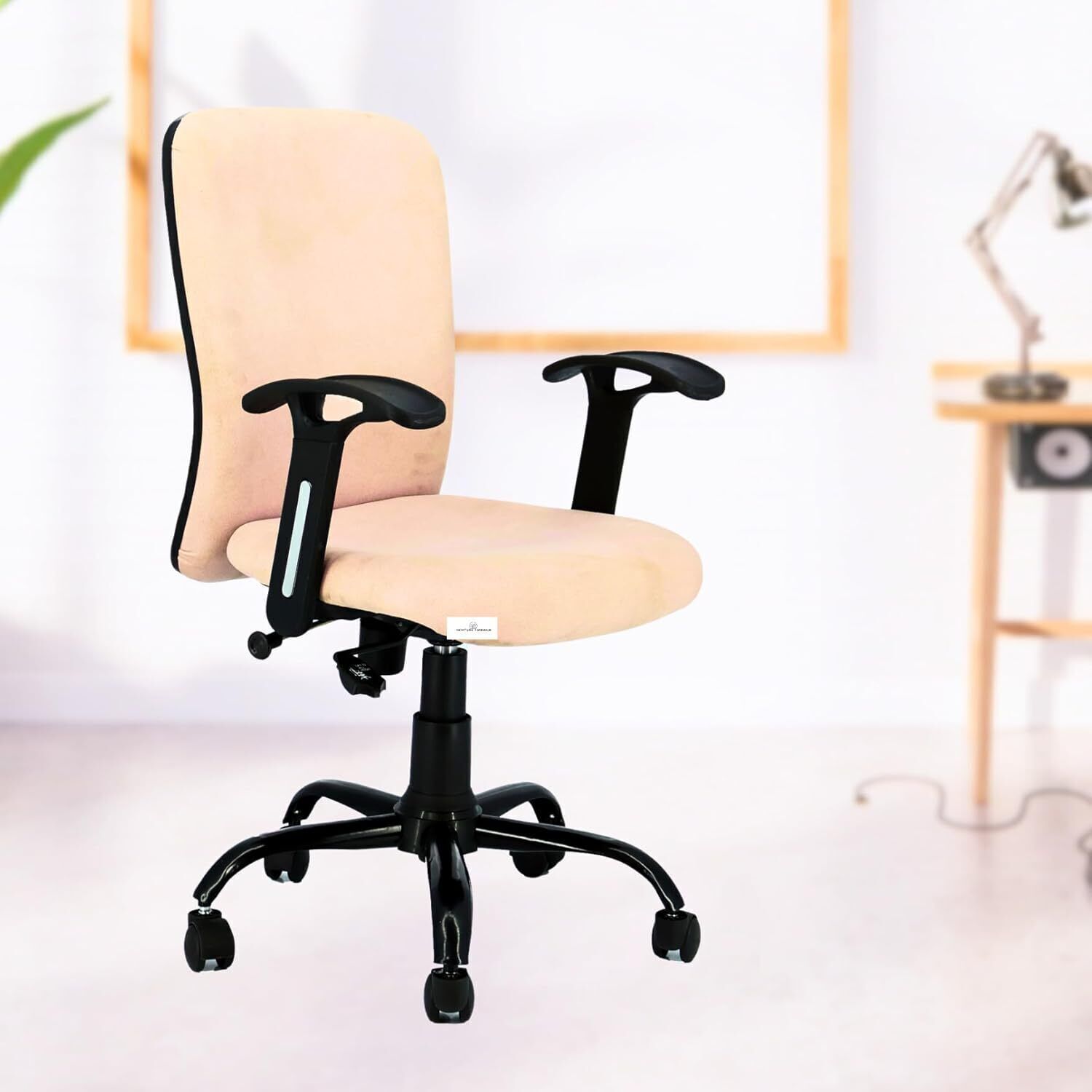 Zebra Heavy Duty Metal Stand Fixed Handle Revolving Workstations Study Room Synthetic Fiber Office Adjustable Arm Chair-image-37