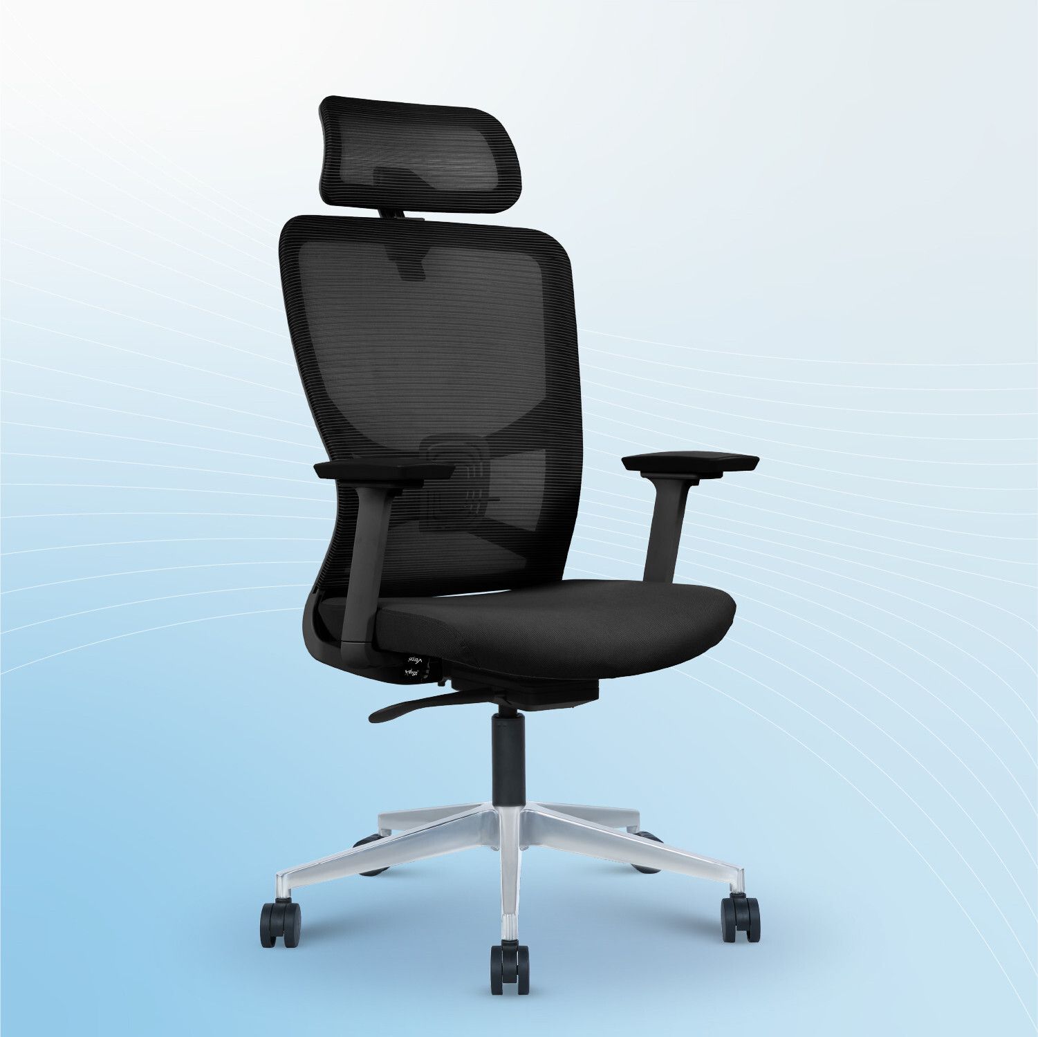 Aura Mesh Office Chair, Adjustable Armrest, Lumbar Support, Ergonomic Desk Chair Fabric, Mesh Office Executive Chair-image-47