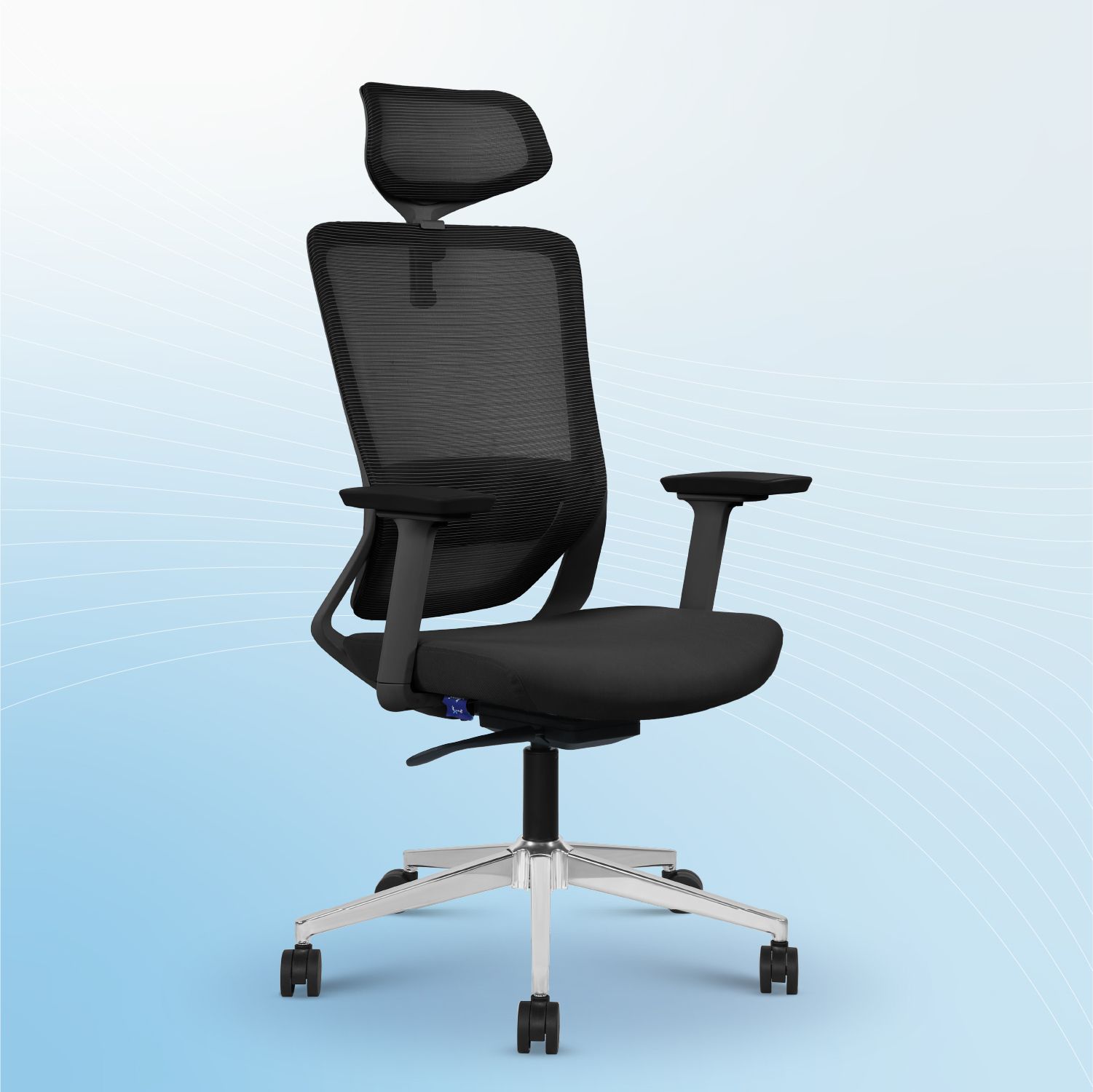 Ease Mesh Office Chair, Adjustable Armrest, Lumbar Support, Ergonomic Desk Chair Mesh, Fabric Office Executive Chair-image-46