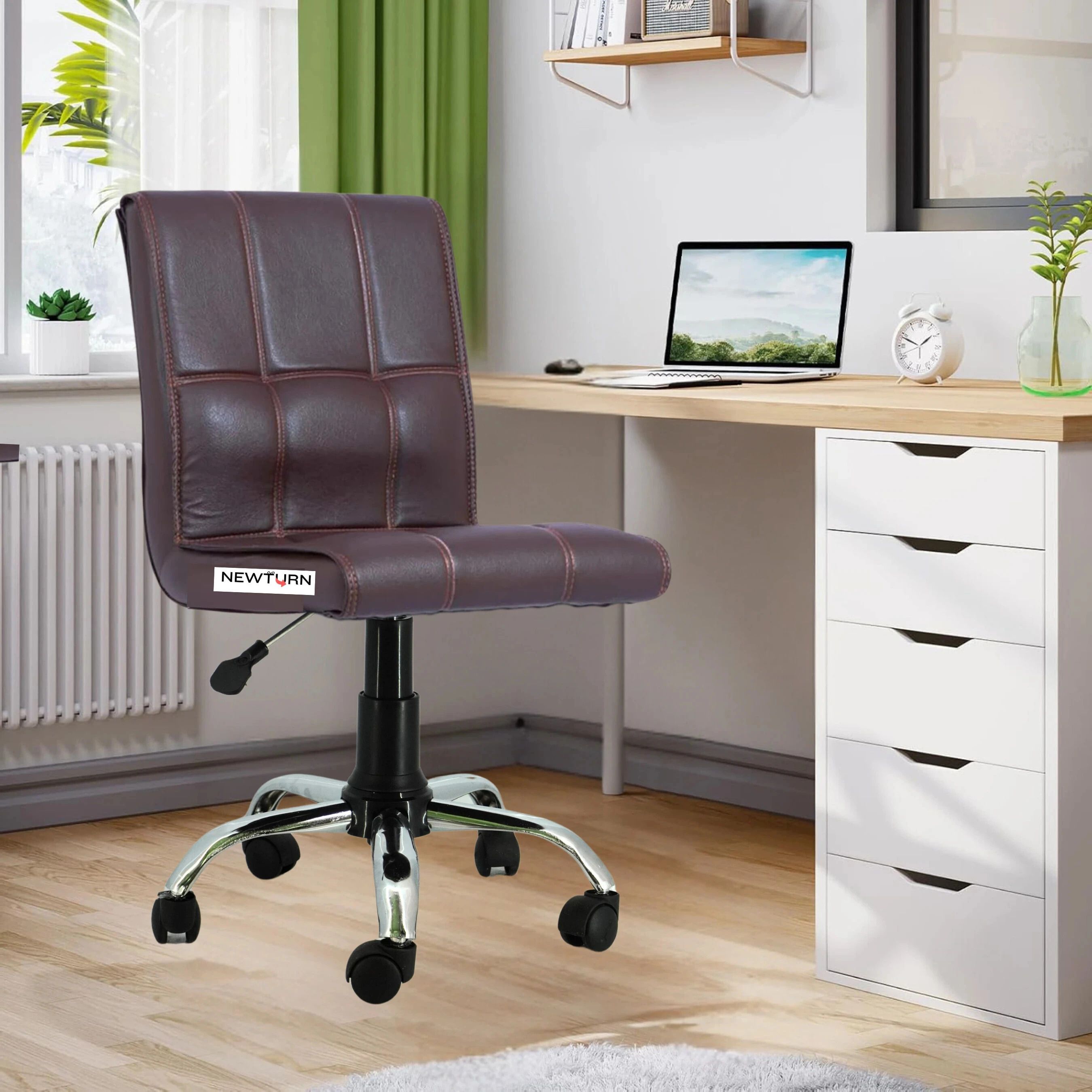 Cola Compact Study Chair for Kids/Desk/Work & 1 yrs Parts Repl. Wrty Leatherette Study Arm Chair-image-1
