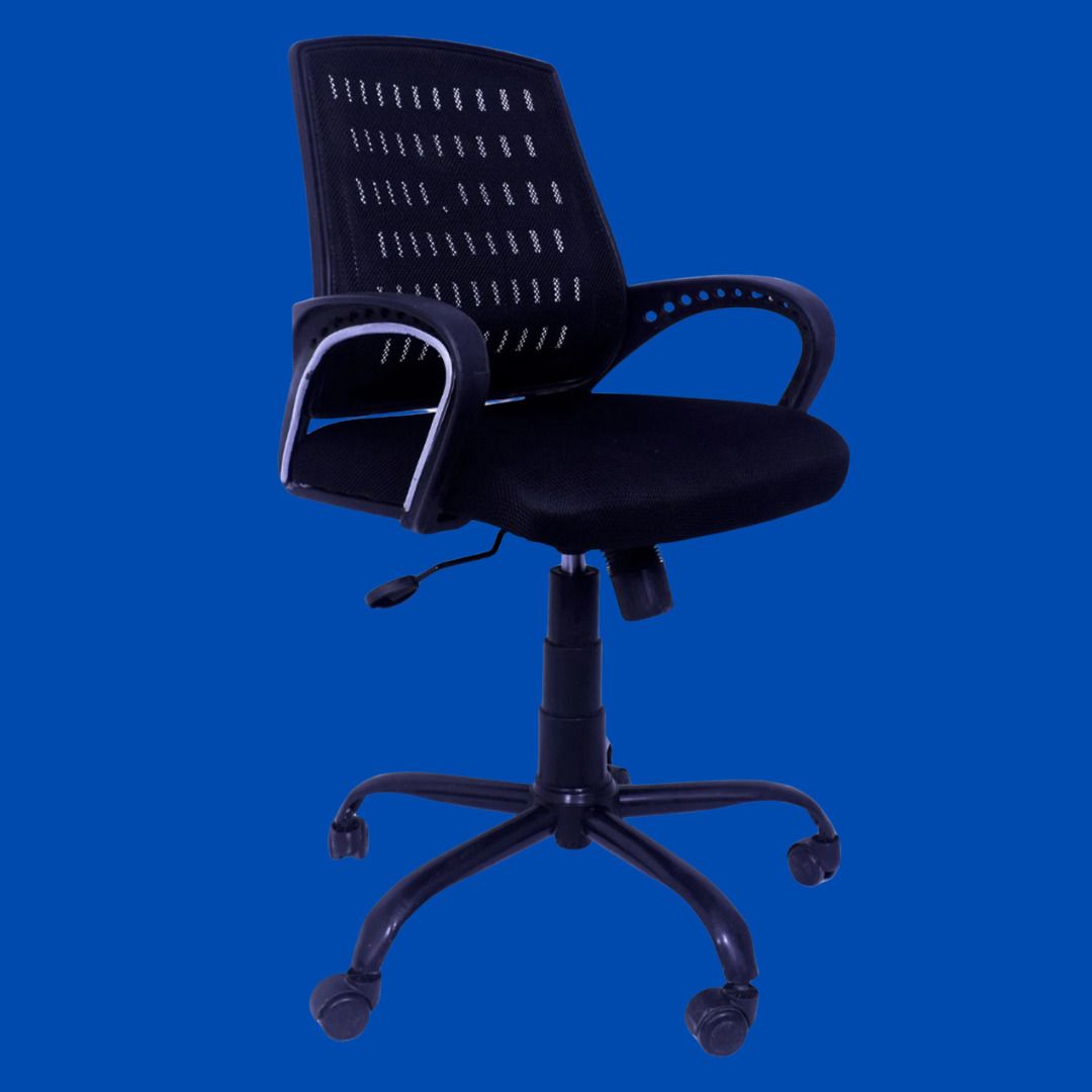 Office Study Chair Ergonomic Revolving Computer Desk Chair Adjustable Black Linen Office Conference Chair-image-42