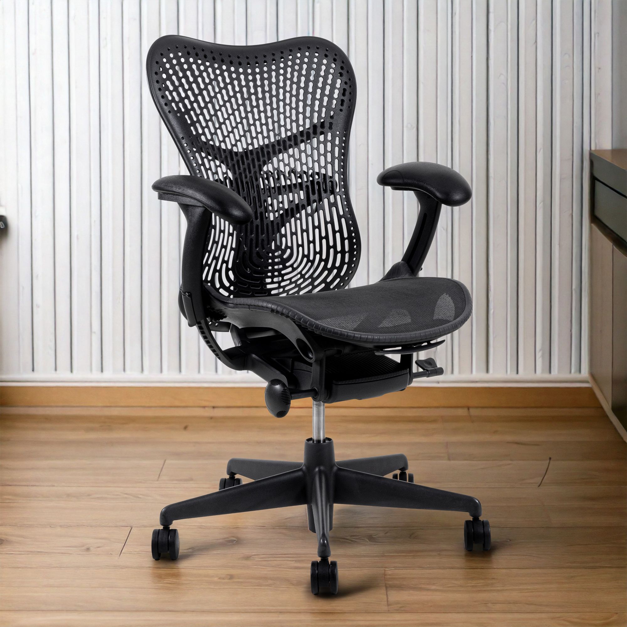 Mesh Office Adjustable Arm Chair-image-1