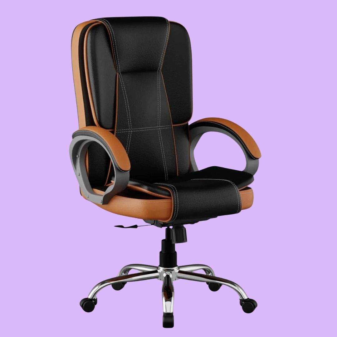 Executive Office Chair Leatherette High Back Swivel Adjustable Computer Chair Leather Office Adjustable Arm Chair-image-47