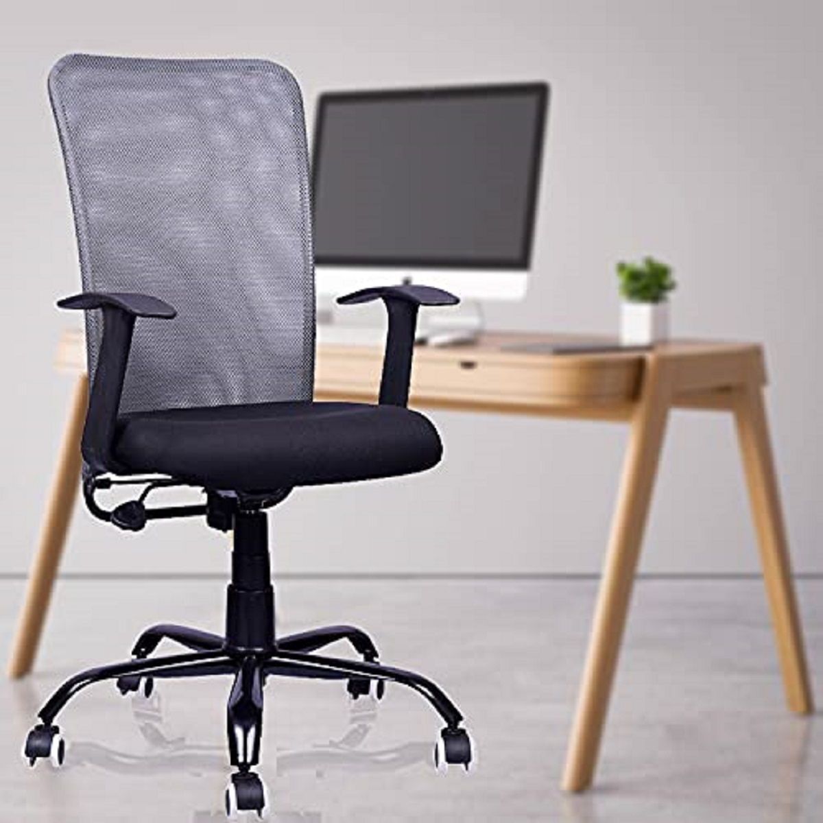Florence Metal Base Mid Back Revolving Office Chair (4 Color Options) Mesh Office Executive Chair-image-34