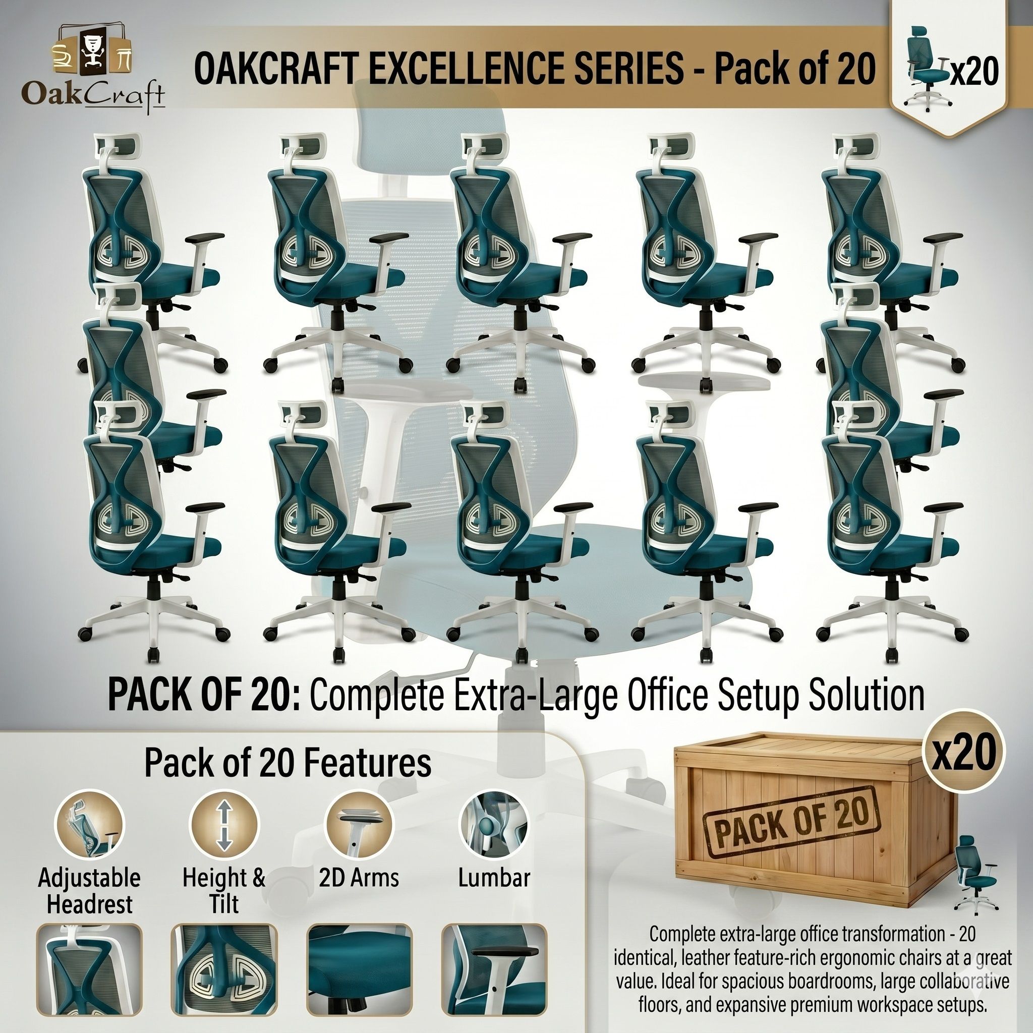 oakcraft Mesh Office Adjustable Arm Chair-picture-39