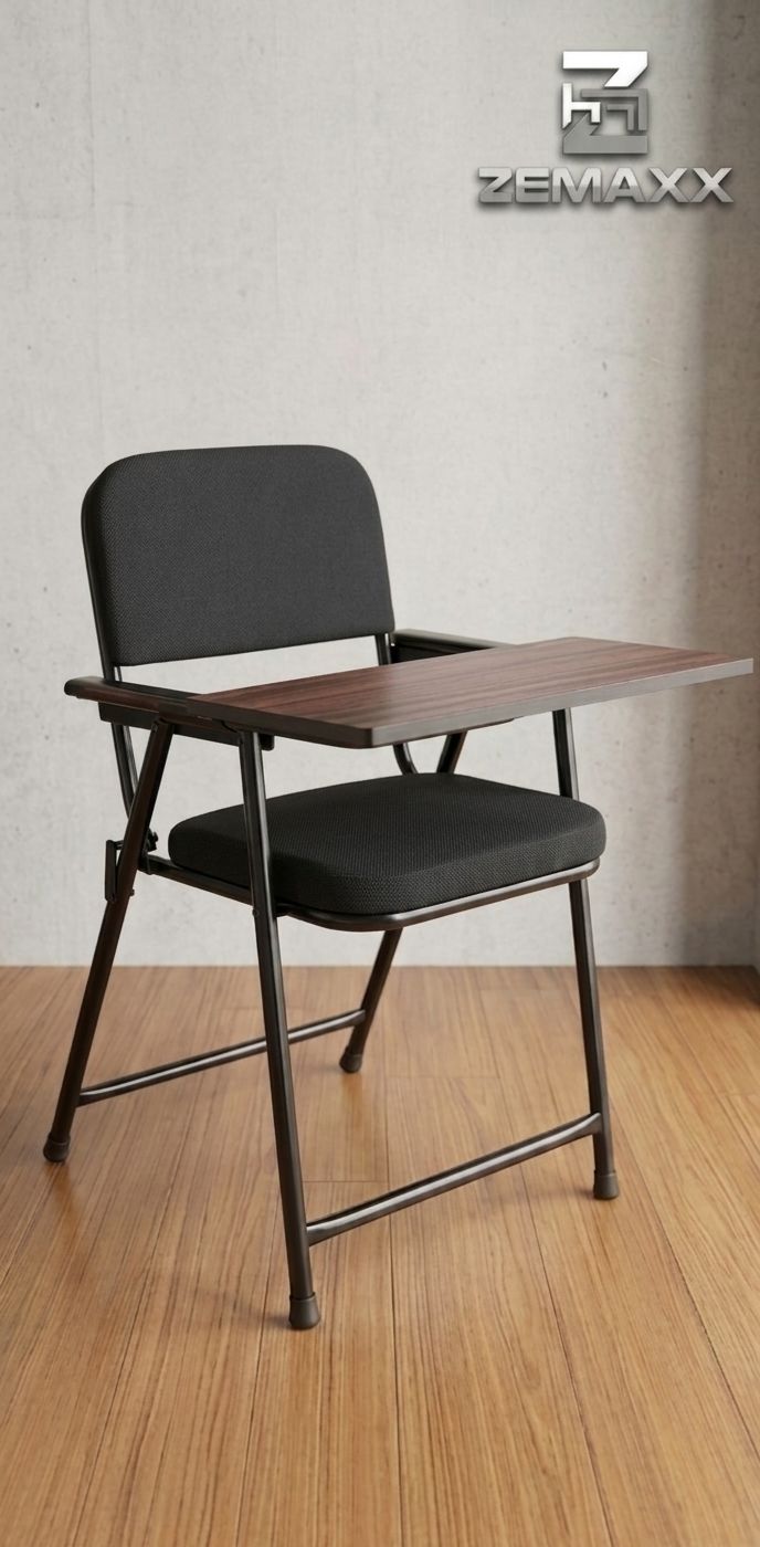 Folding study chair | chair with pad black Fabric Study Folding Chair-image-40