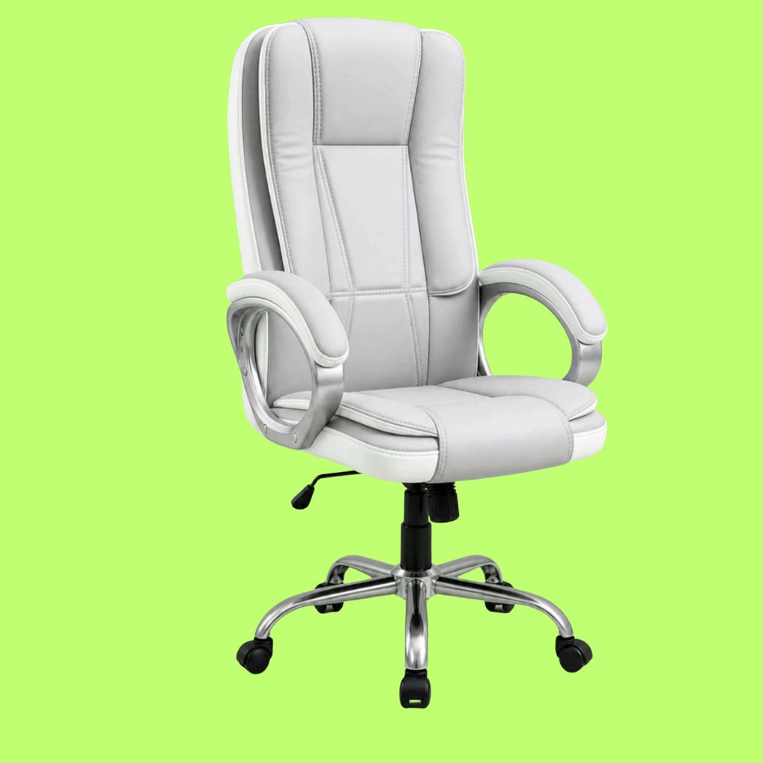 Executive Revolving Office Chair Hydraulic High Back Ergonomic Desk Chair Leatherette Office Adjustable Arm Chair-image-35