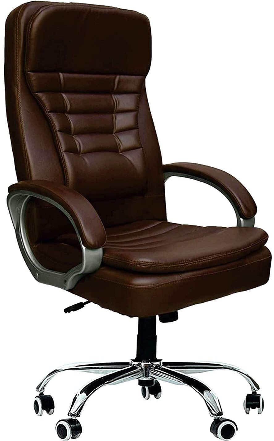 High Back Ergonomic Revolving Premium Finish Ultra Comfort Leatherette Office Arm Chair-image-45