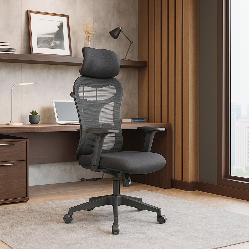 Optimus Eco High Back Mesh Ergonomic Office Chair |3D Armrest | Multi Lock Mesh Office Executive Chair-image-33
