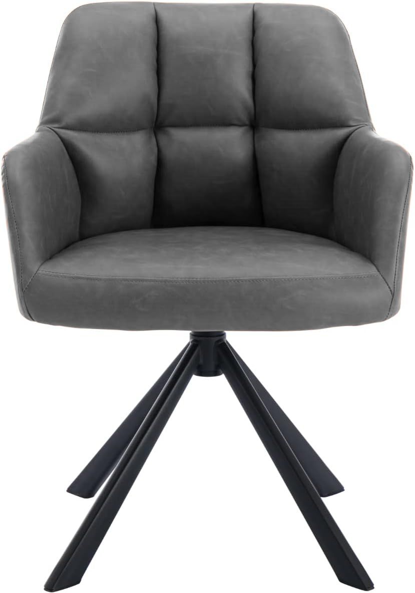 Battle Modern 360° Swivel Mid-Back Arm Faux-Leather Study Office Desk Chair Linen Office Arm Chair-image-46
