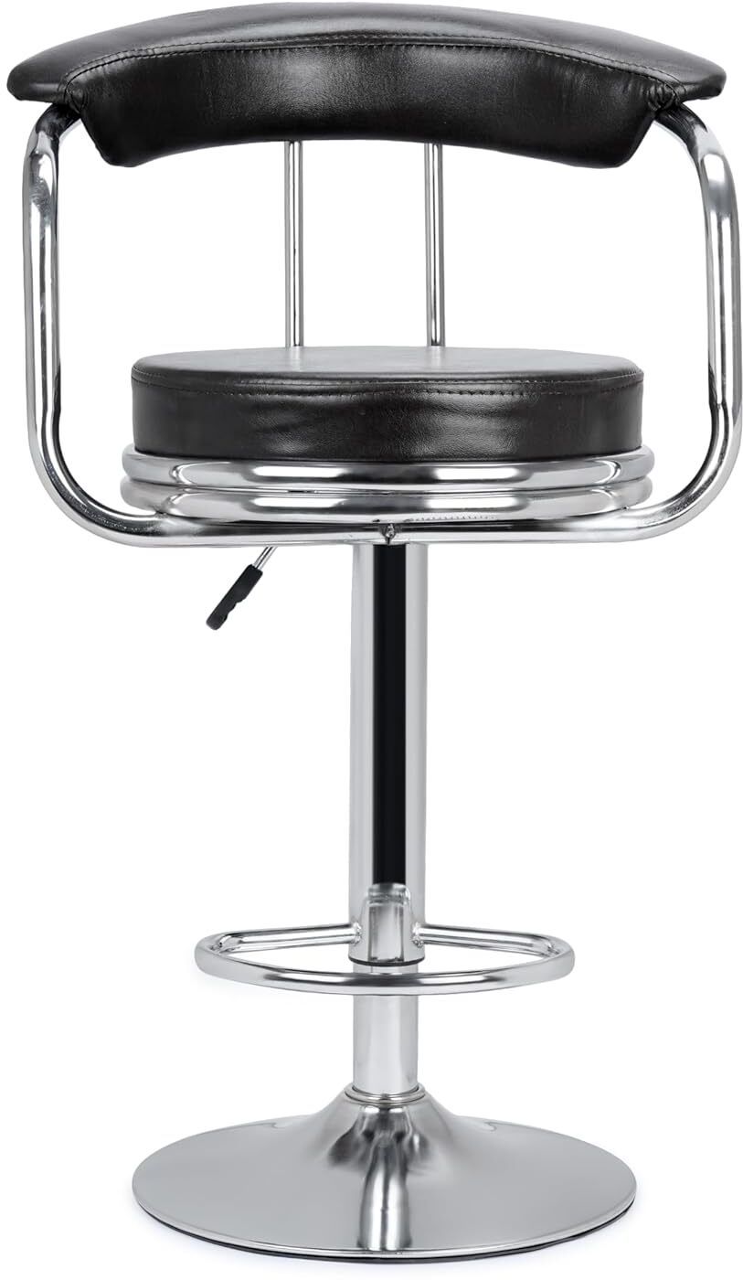 Bar Chair Adjustable & 360° Revolving | for Kitchen, Office, Shops & Dinning Leatherette Office Adjustable Arm Chair